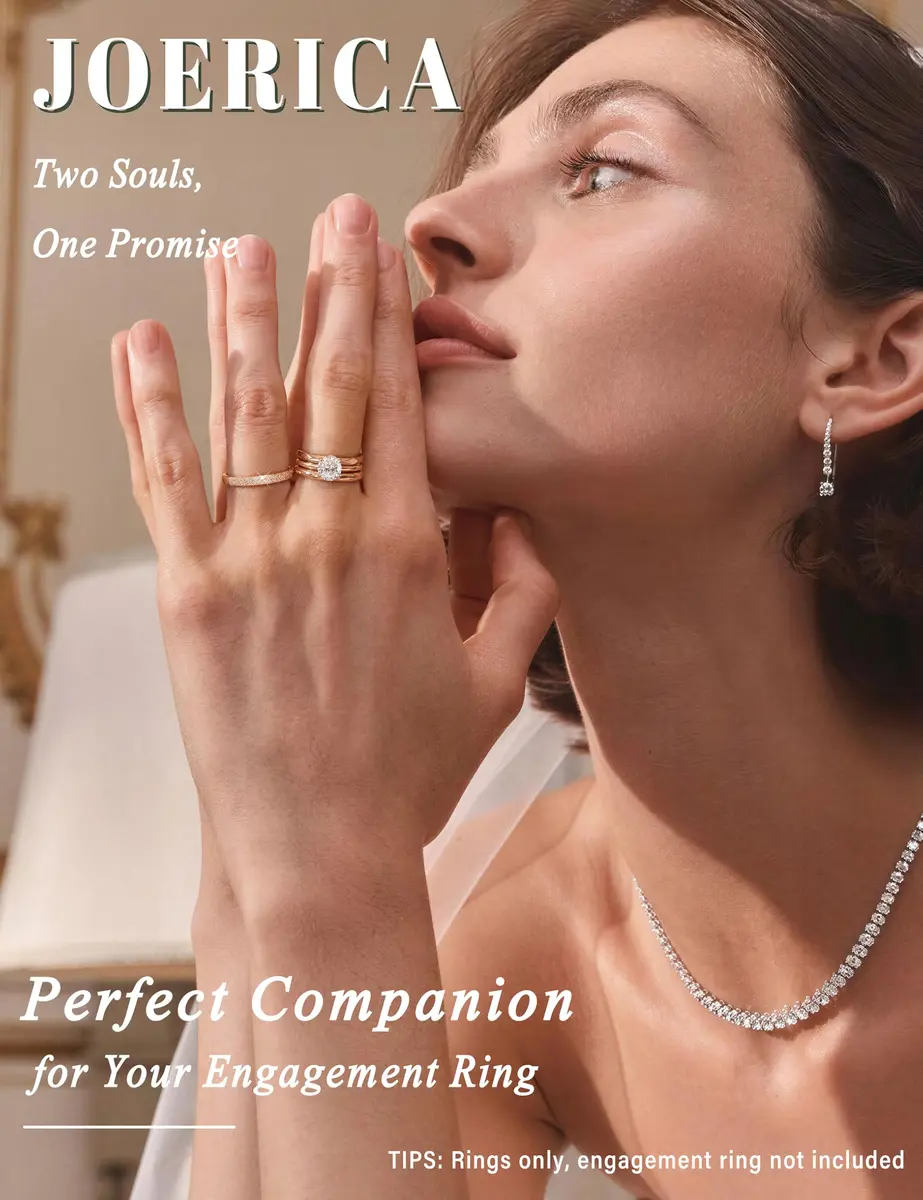 JOERICA 3Pcs 2mm Stainless Steel Women's Stackable Eternity Ring Set 4-9 | Elegant Wedding & Engagement Bands - view 6