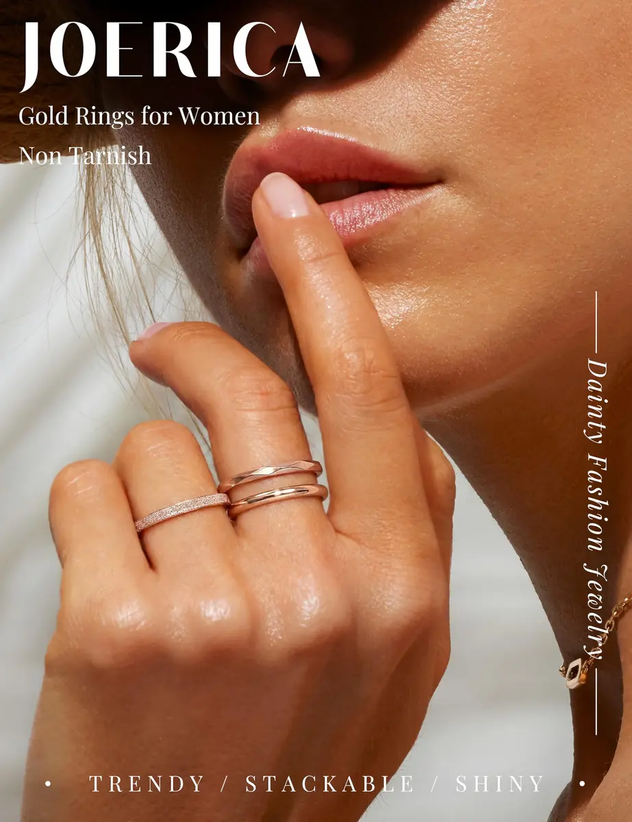 JOERICA 3Pcs 2mm Stainless Steel Women's Stackable Eternity Ring Set 4-9 | Elegant Wedding & Engagement Bands - view 2