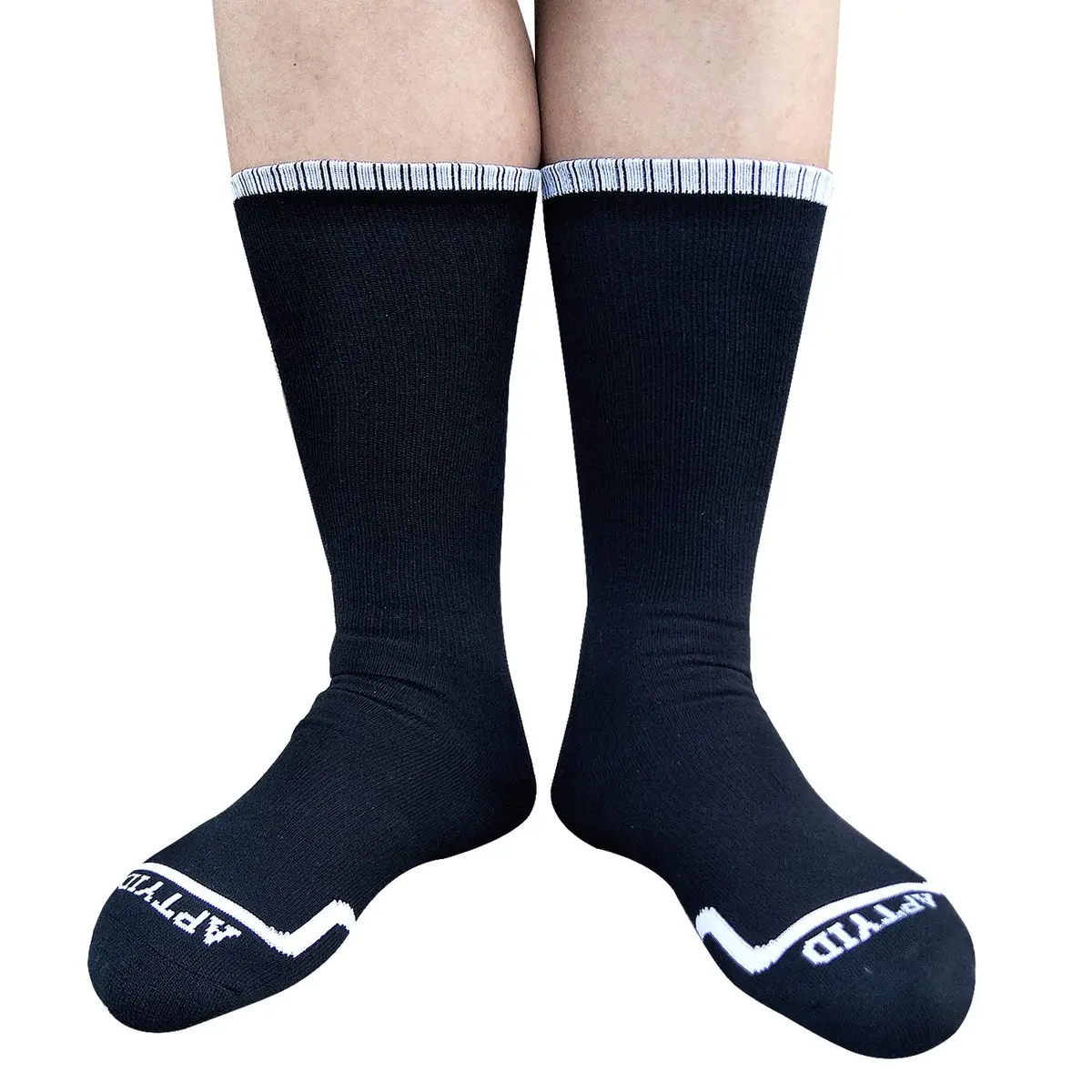APTYID Men's Moisture Wicking Cushioned Crew Work Boot Socks Size 9-12 | Impact-Absorbing, Odor-Resistant, Durable (en_US) - view 2