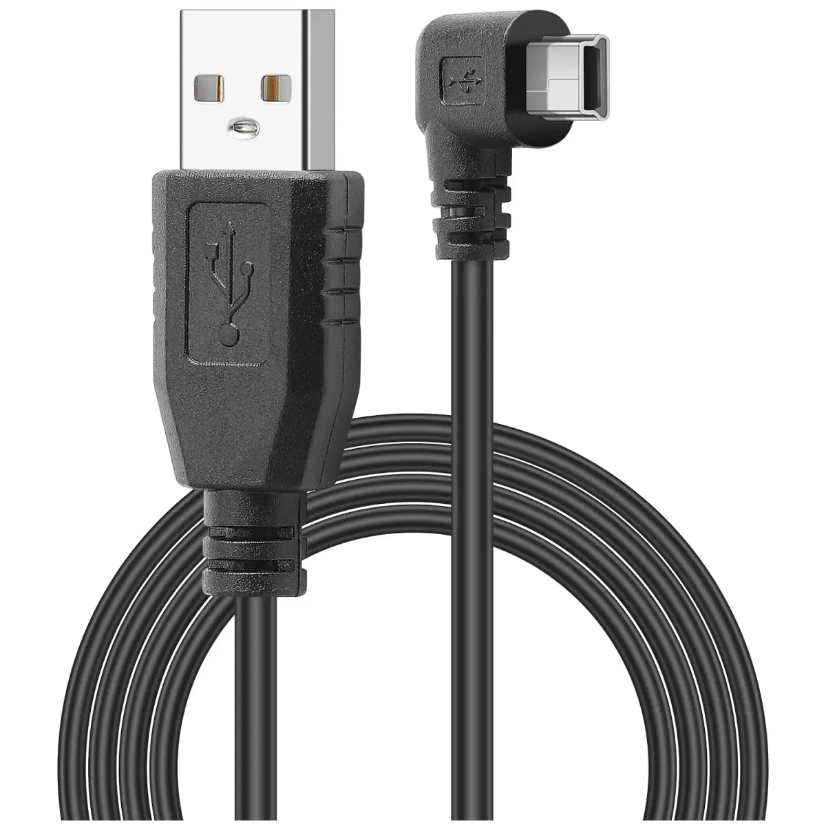 PASOW Mini USB Power Cable 3.5m (11.5FT) Right Angle | Powers Dash Cams in Tight Spaces - main product image