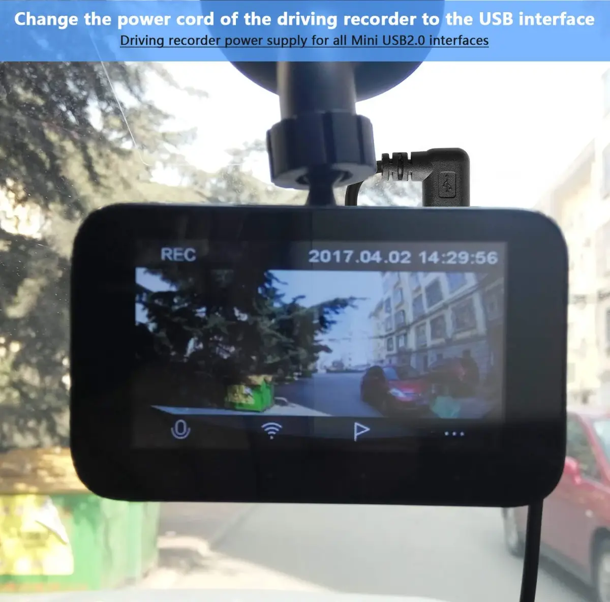 PASOW Mini USB Power Cable 3.5m (11.5FT) Right Angle | Powers Dash Cams in Tight Spaces - view 6