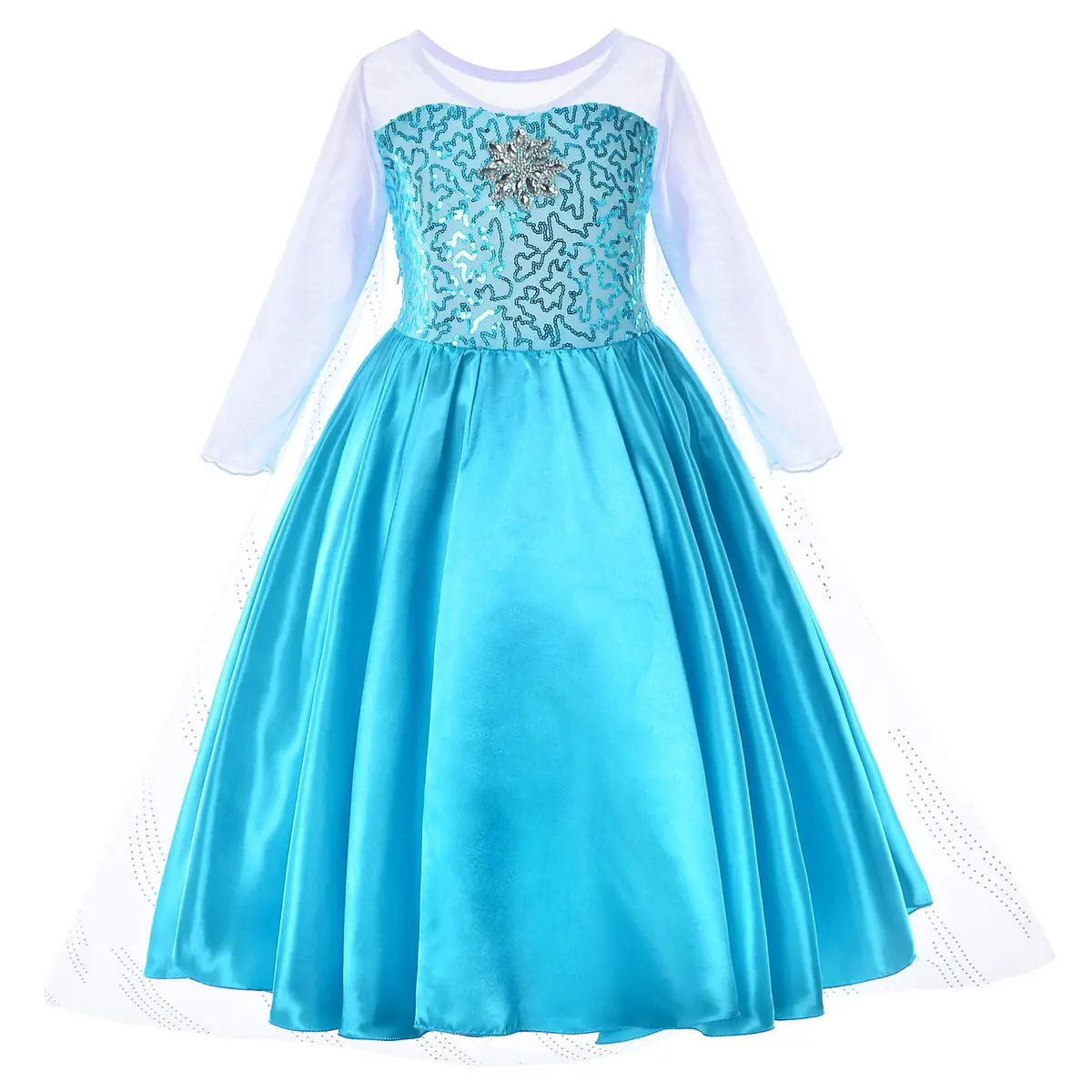 Party Chili Princess Costume for Girls Dress Up with Accessories 4-5 Years Sky Blue | Non-Itchy Fabric, Perfect for Parties & Holidays - view 3