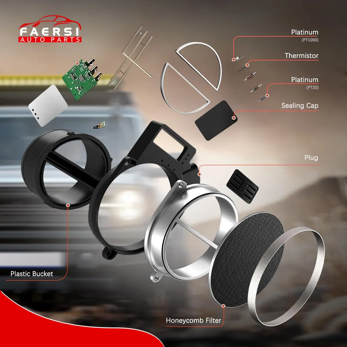 FAERSI Mass Air Flow Sensor for Chevy Silverado Tahoe GMC Yukon Cadillac Escalade 5.3L 6.0L 4.8L | Replaces OE# 25168491, AF10043 - view 2