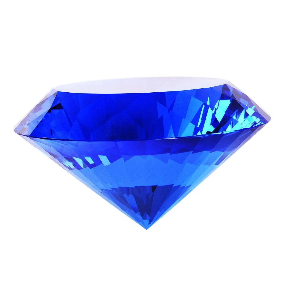 Yarrkc Blue Crystal Glass Diamond Shaped Decoration 60mm | Elegant Paperweight for Gifts & Decor - main product image