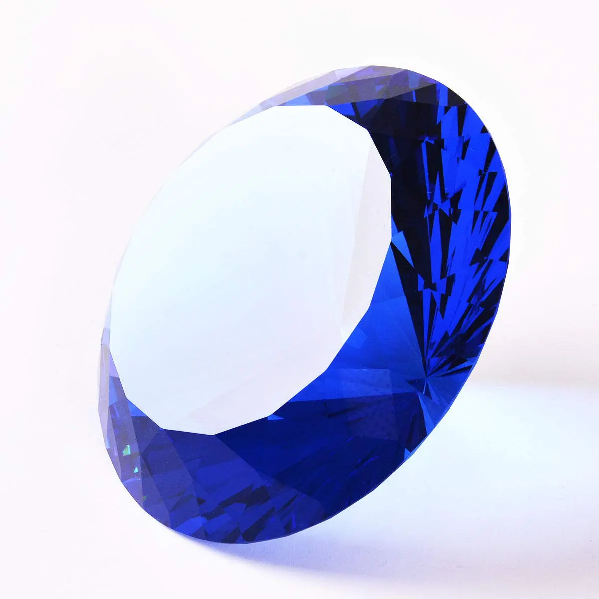 Yarrkc Blue Crystal Glass Diamond Shaped Decoration 60mm | Elegant Paperweight for Gifts & Decor - view 2