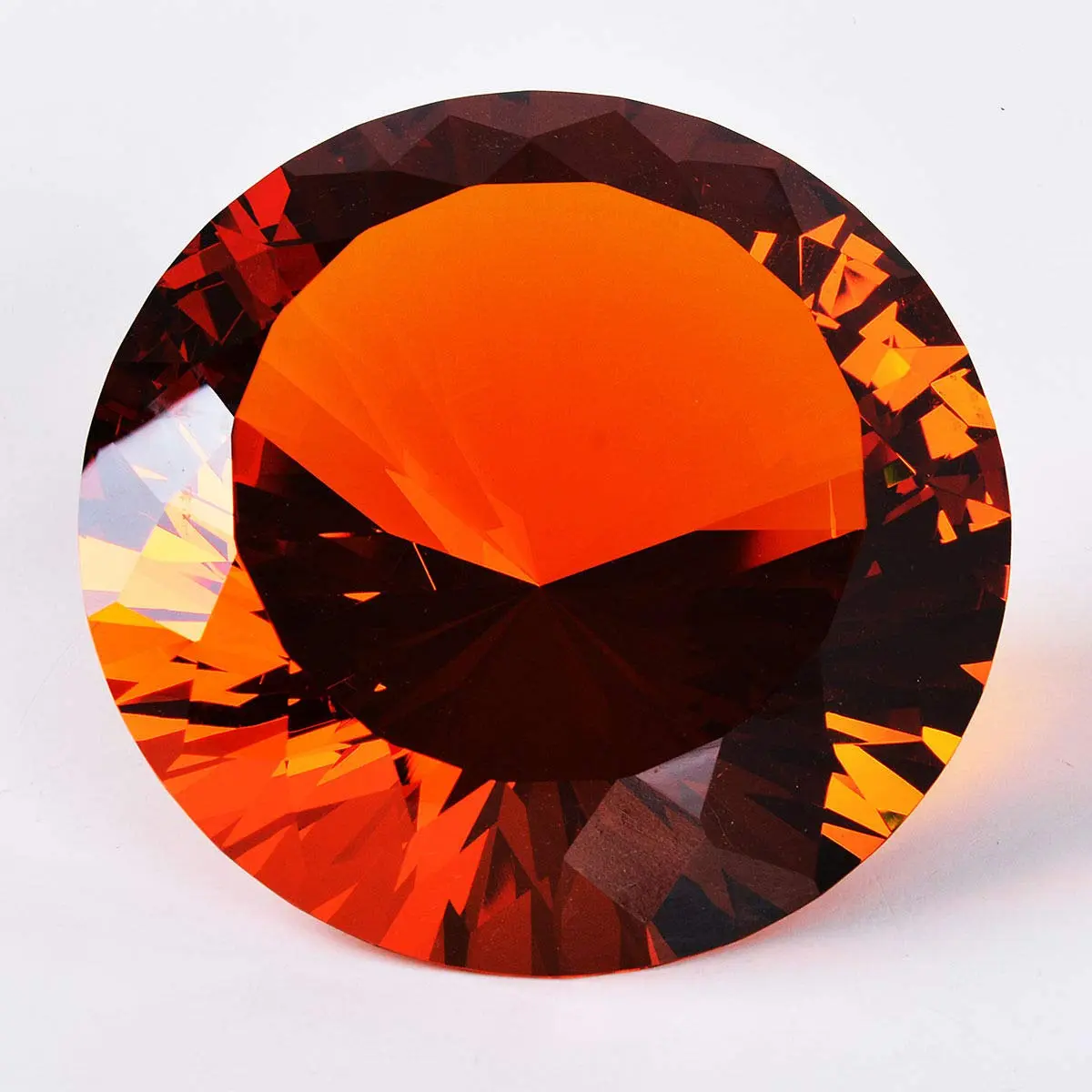 Yarrkc Amber Crystal Glass Diamond Paperweight 60mm (2.36") | Elegant Home & Office Decor - view 2