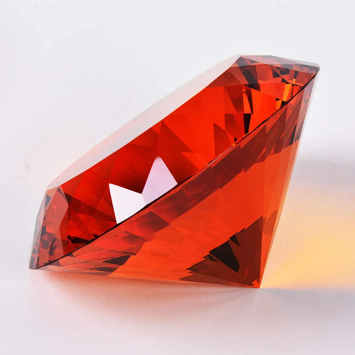 Yarrkc Amber Crystal Glass Diamond Paperweight 60mm (2.36") | Elegant Home & Office Decor - view 3