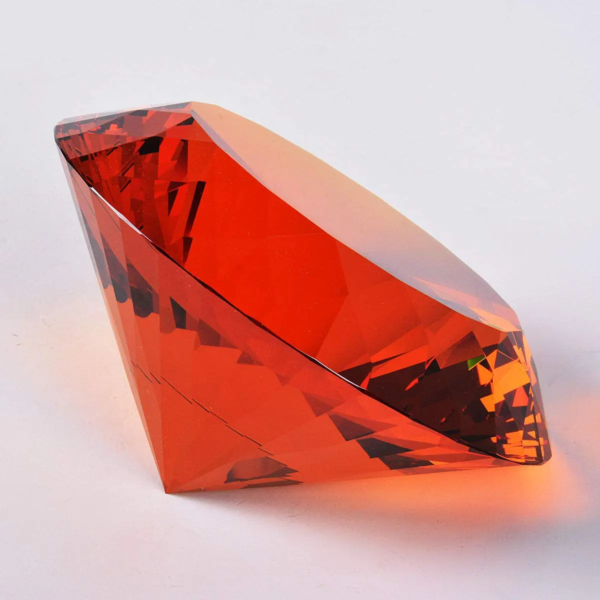 Yarrkc Amber Crystal Glass Diamond Paperweight 60mm (2.36") | Elegant Home & Office Decor - view 4