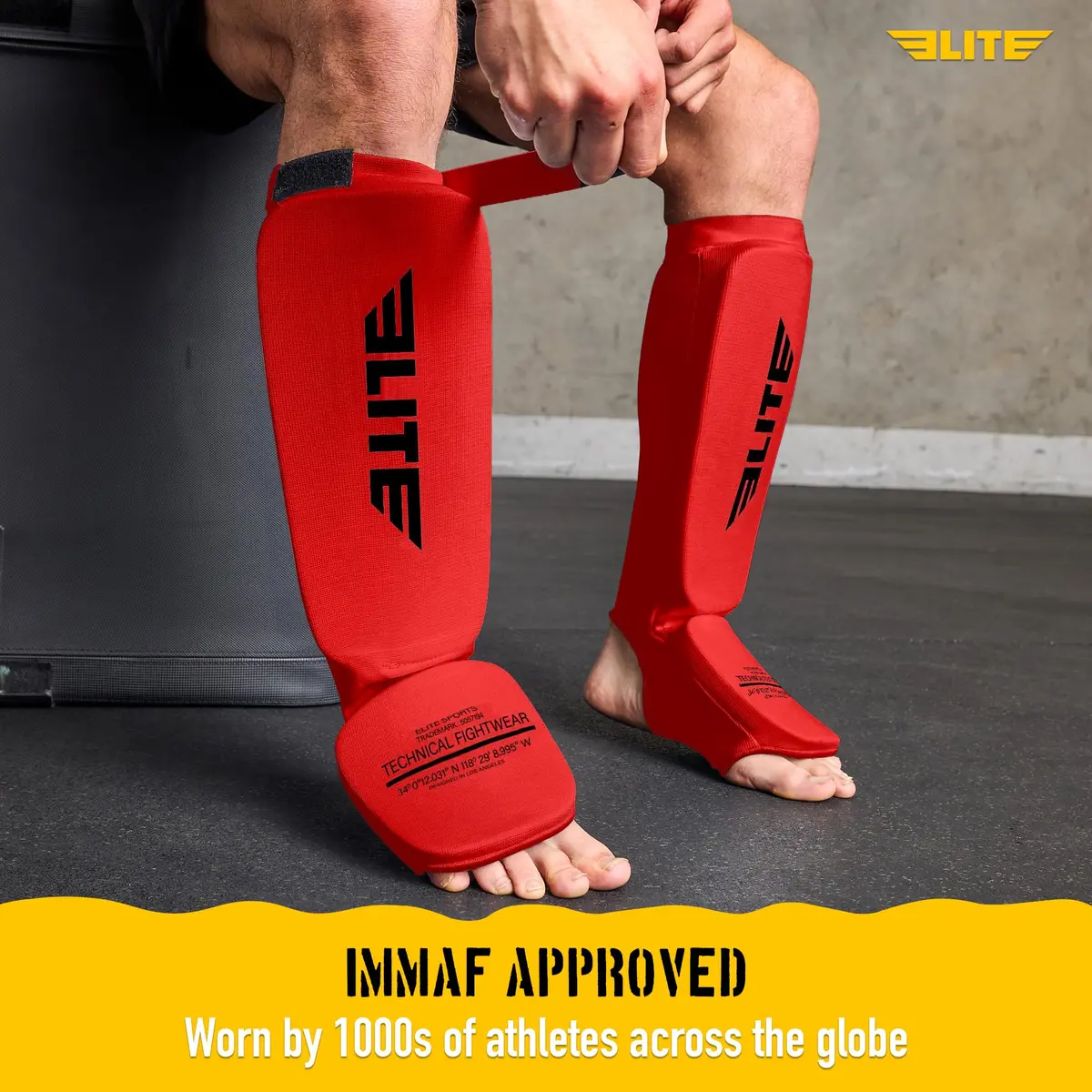 Elite Sports MMA Shin Pads for Muay Thai & Kickboxing | Adjustable, Lightweight, Shock Absorbing (Adult, Kids, Youth) - view 7