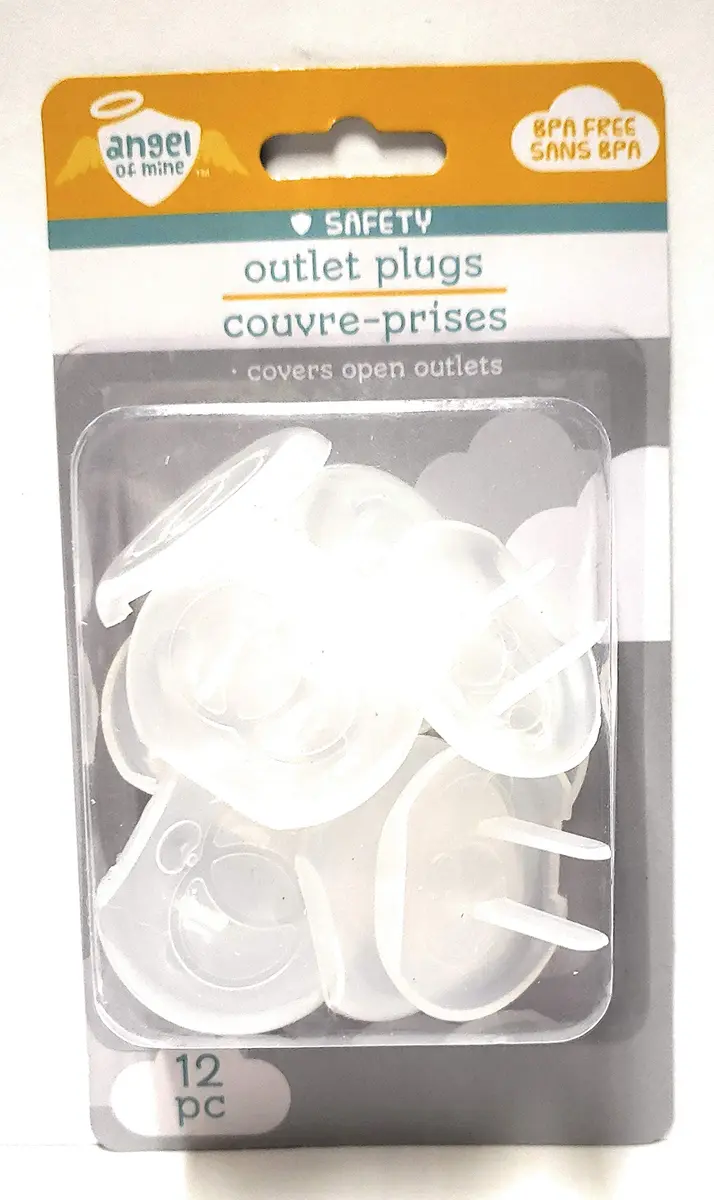 Angel of Mine Outlet Plugs 12 Pack | Clear Plastic Safety Covers - view 2