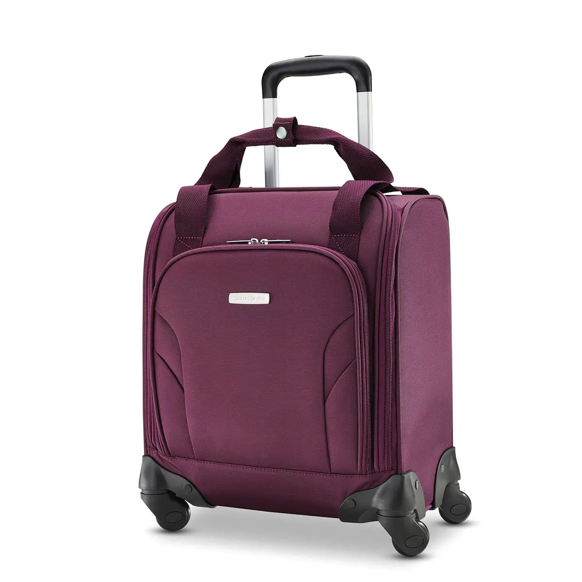 Samsonite Underseat Carry-On Spinner With USB Port, Purple, 36.2cm (14.25in) x 24.2cm (9.5in) x 43.2cm (17in) | Carry-On Luggage with USB Charging - main product image