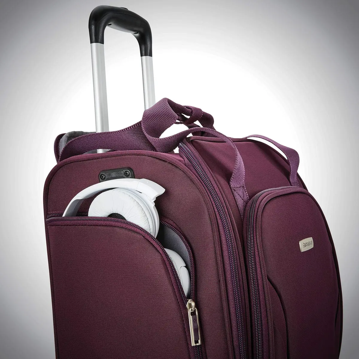 Samsonite Underseat Carry-On Spinner With USB Port, Purple, 36.2cm (14.25in) x 24.2cm (9.5in) x 43.2cm (17in) | Carry-On Luggage with USB Charging - view 6