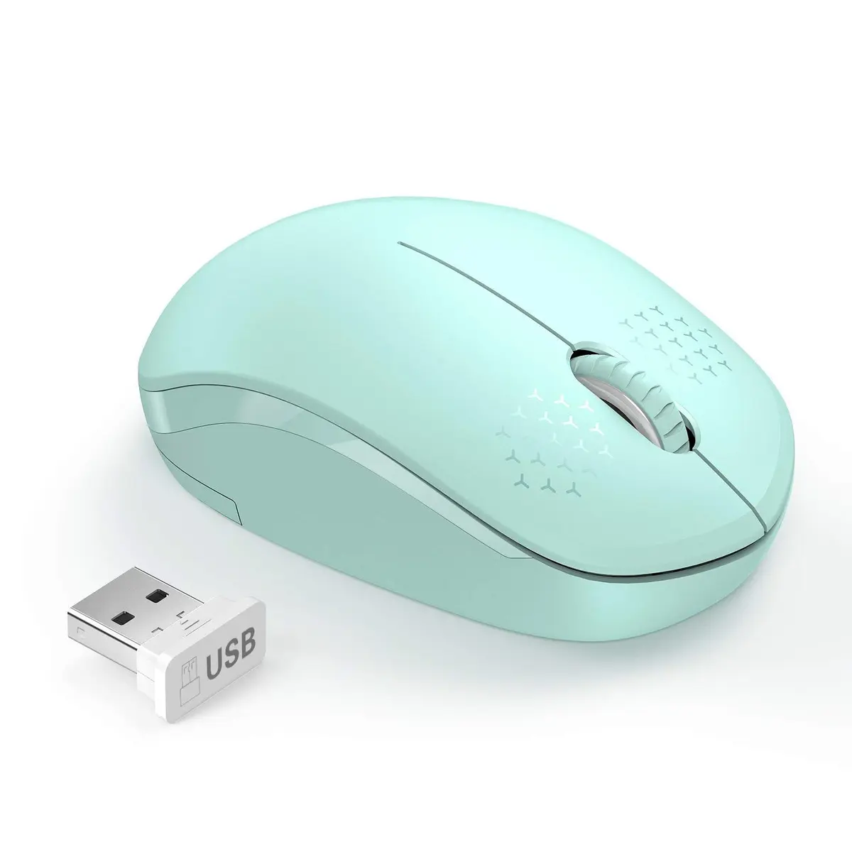 seenda Wireless Mouse for Laptop, 2.4G Noiseless Computer Mouse, Mint Green | Ergonomic Design - main product image