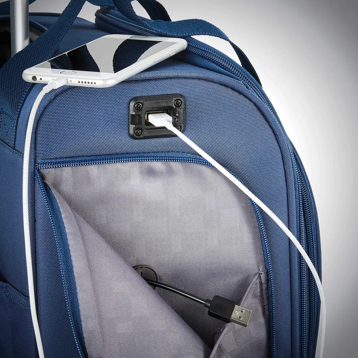 Samsonite Underseat Carry-On Spinner with USB Port | Compact 36L, Ocean Blue, 4 Spinner Wheels - view 5