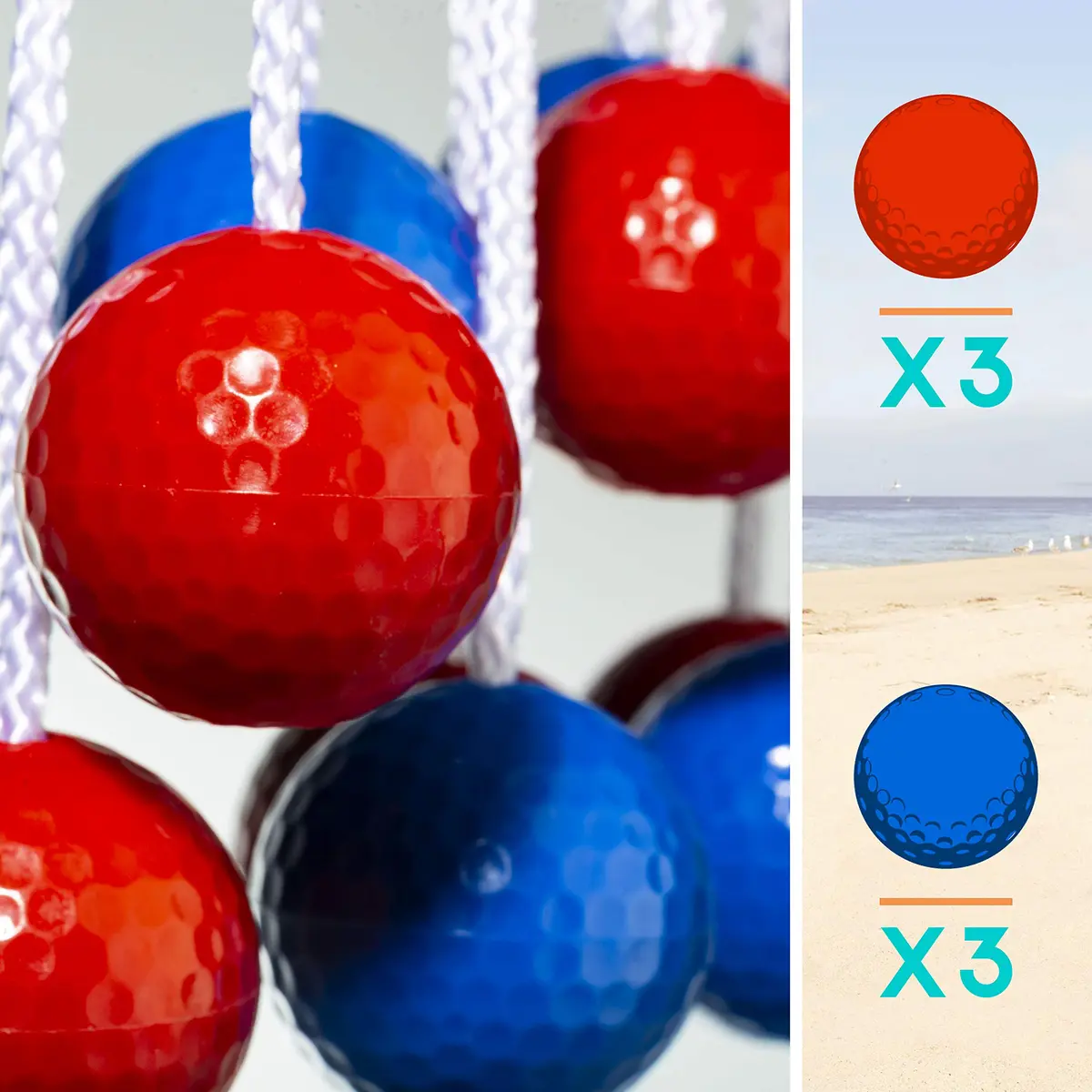 Franklin Sports Replacement Ladderball Bolas | 16 Inch Tournament Style Balls for Outdoor Games - view 3