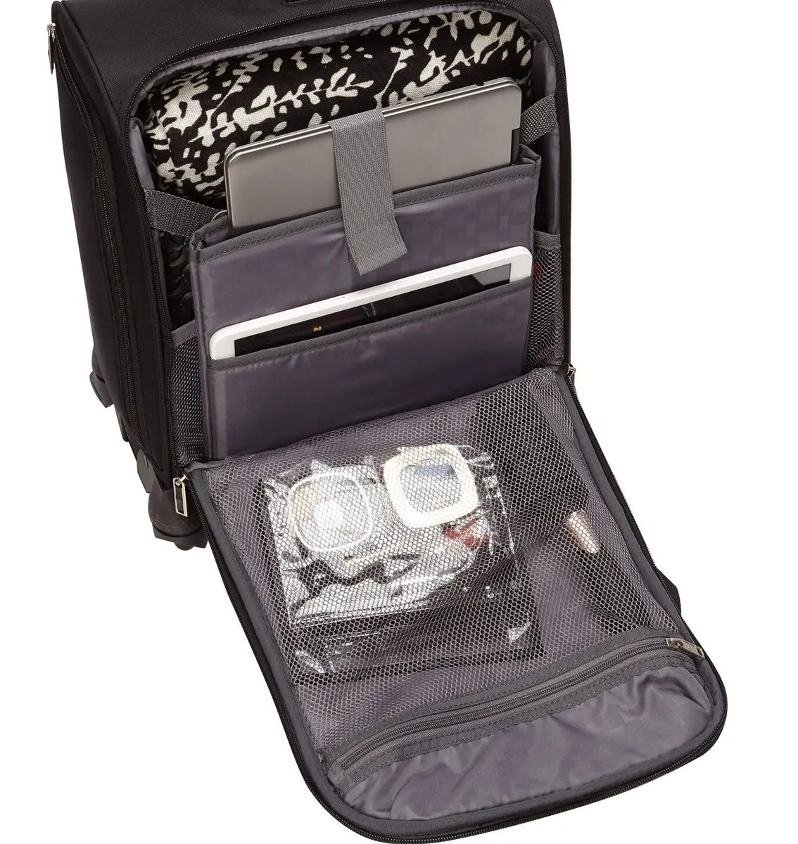 Samsonite Underseat Carry-On Spinner With USB Port, Jet Black 10.5 L (16.5 x 13.75 x 9 in) | Carry-on compliant travel spinner - view 5