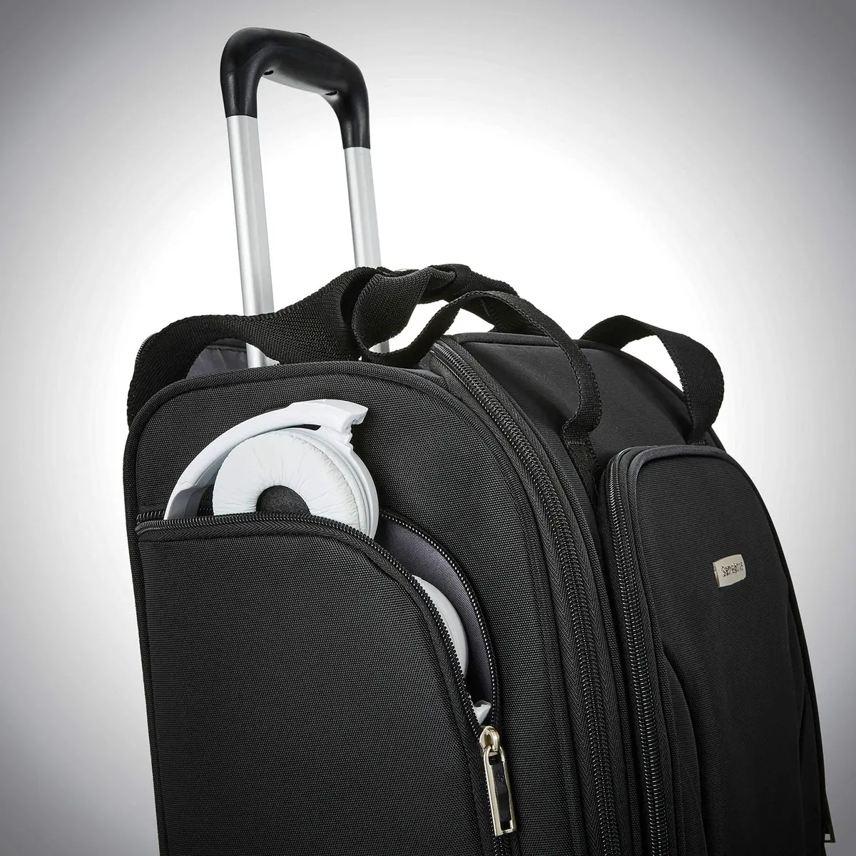 Samsonite Underseat Carry-On Spinner With USB Port, Jet Black 10.5 L (16.5 x 13.75 x 9 in) | Carry-on compliant travel spinner - view 6