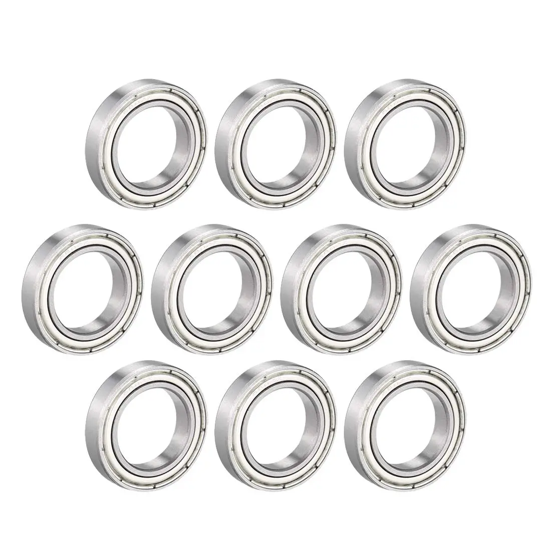 uxcell Deep Groove Ball Bearing 6802ZZ 15x24x5mm | Double Shield, Chromium Steel, ABEC1 - main product image
