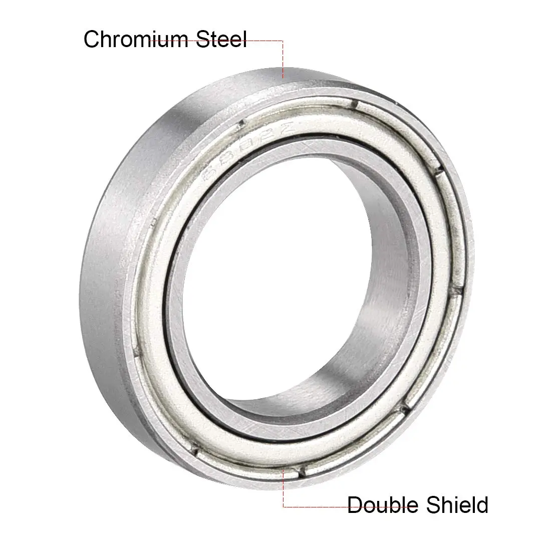 uxcell Deep Groove Ball Bearing 6802ZZ 15x24x5mm | Double Shield, Chromium Steel, ABEC1 - view 2