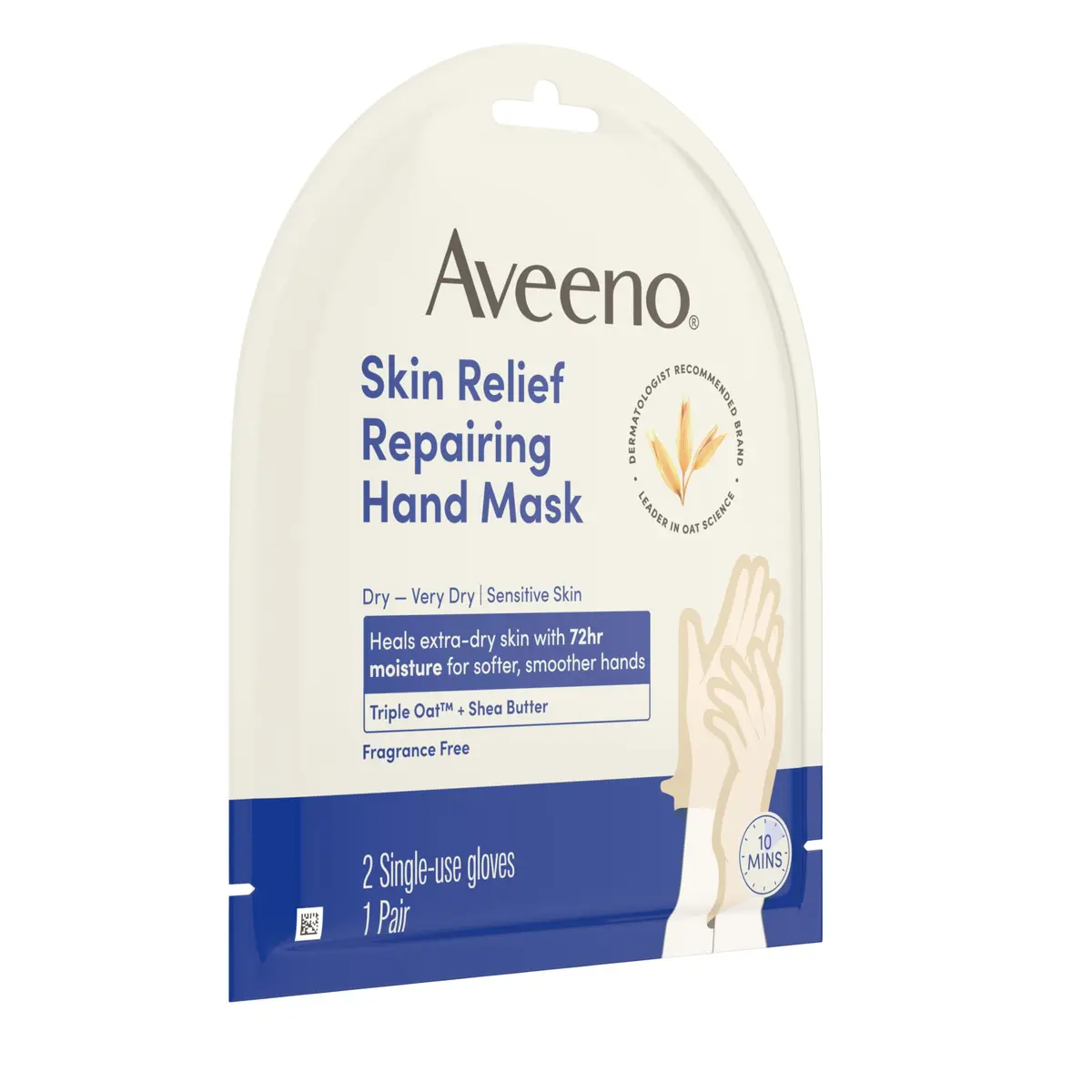 Aveeno Skin Relief Repairing Hand Mask, Fragrance-Free, 1 Pair | Clinically Proven 72-Hour Moisture for Very Dry Hands - view 5
