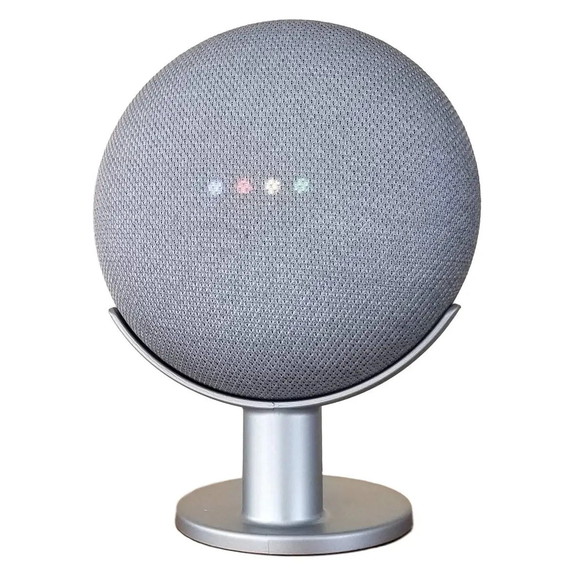 Mount Genie Silver Speaker Amplifier Stand | Compatible with Google Nest Mini 2nd Gen & Home Mini 1st Gen | Silver - main product image