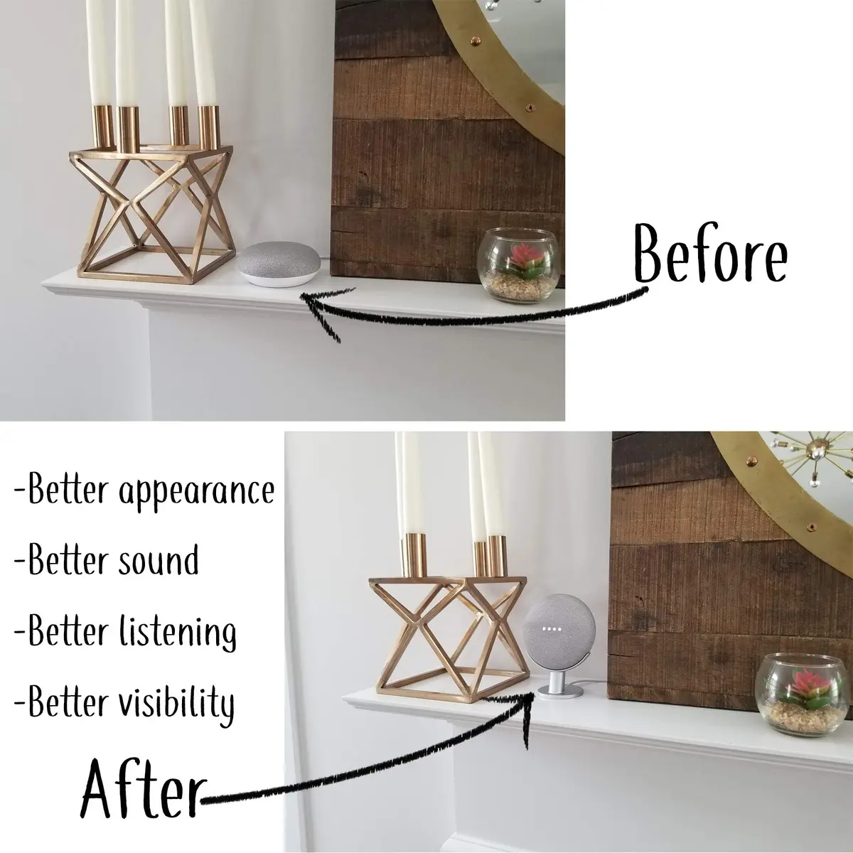 Mount Genie Silver Speaker Amplifier Stand | Compatible with Google Nest Mini 2nd Gen & Home Mini 1st Gen | Silver - view 3