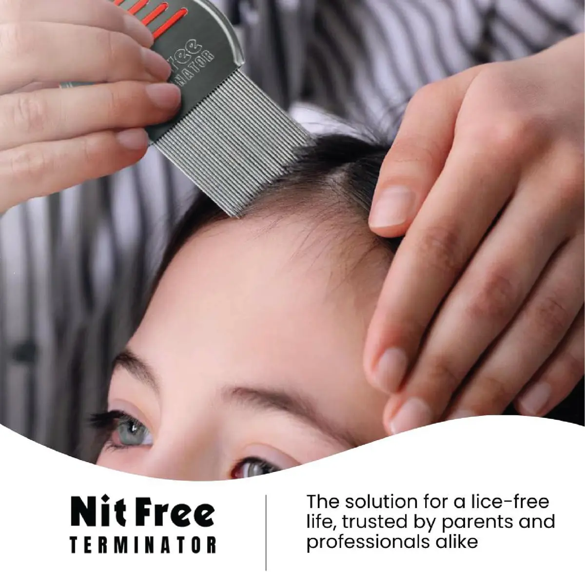 Nit Free Terminator Head Lice Comb - 24 Pack | Stainless Steel, Micro-Grooved Teeth, Anti-Slip Handle - view 3