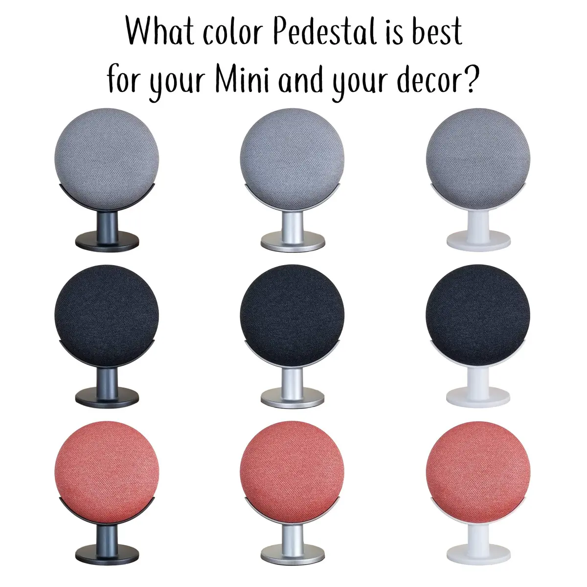 Mount Genie Pedestal Stand for Google Nest Mini & Home Mini | Charcoal | Supports 1 unit - view 7