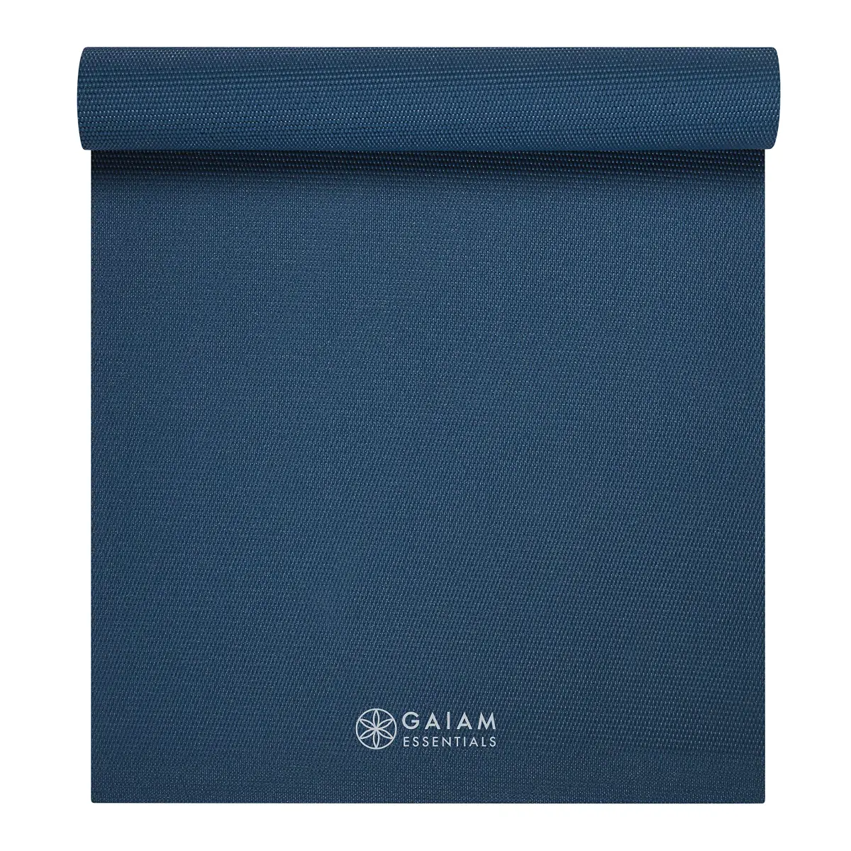 Gaiam Essentials Yoga Mat 6mm Navy | Non-Slip Texture & 1/4 Inch Cushioning with Carrying Sling - view 8