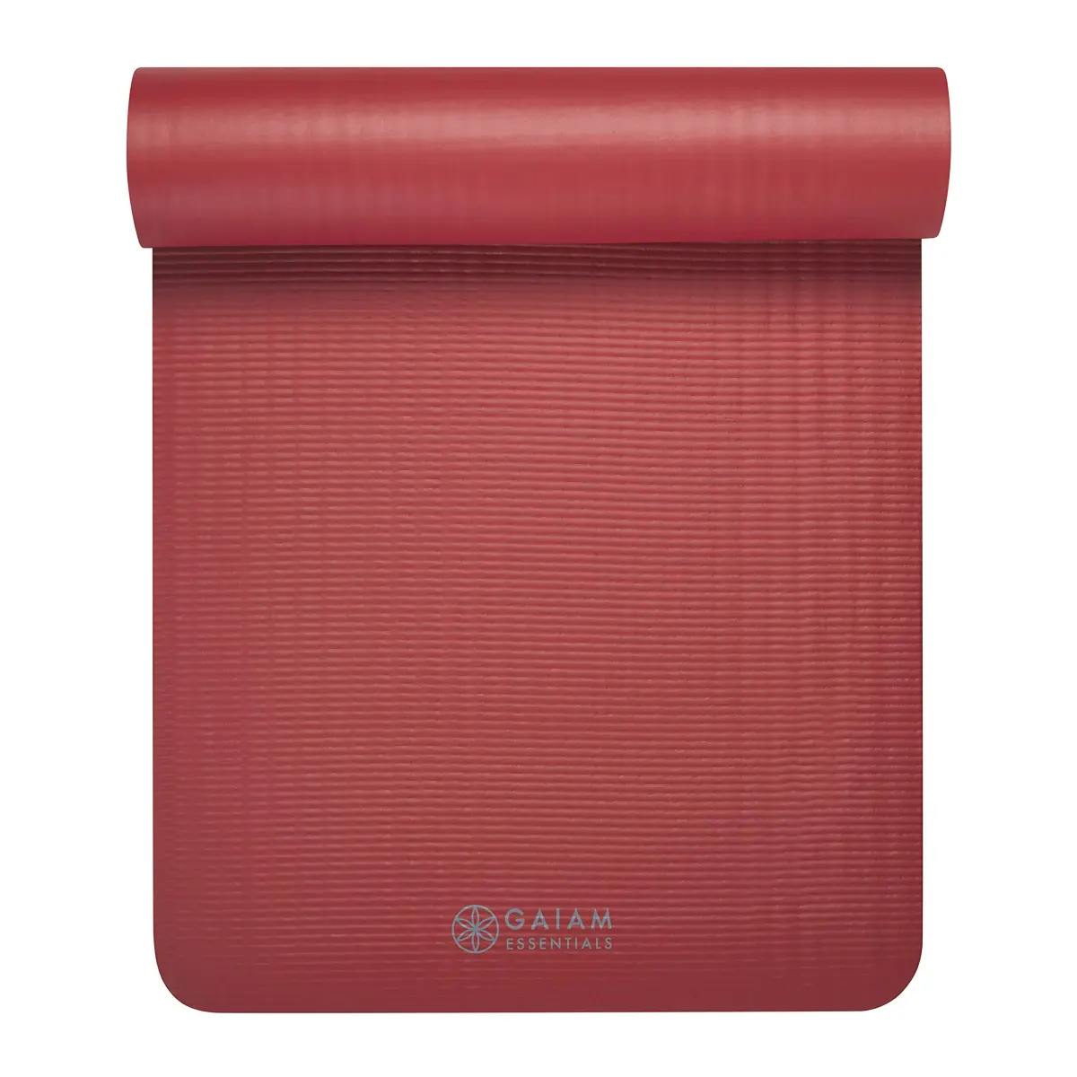 Gaiam Essentials Thick Yoga Mat with Easy-Cinch Strap (Red, 10mm / 0.39 Inch) | Extra-Thick Cushioning for Joint Comfort - view 8