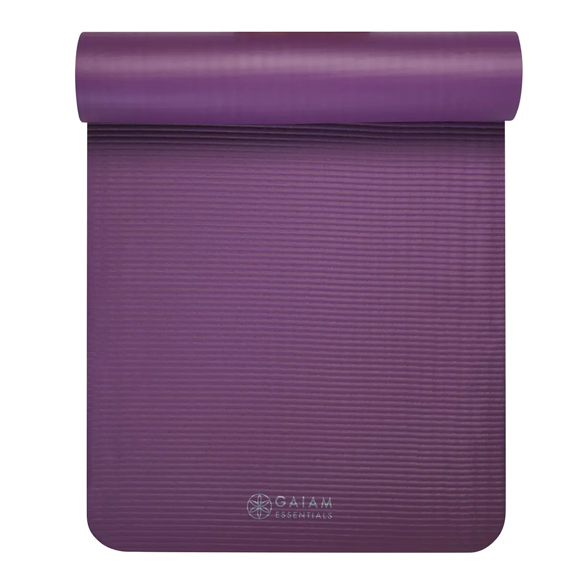 Gaiam Essentials Thick Yoga Mat 10mm (0.4 Inch) with Carrier Strap | Non-Slip Purple Exercise Mat - view 8