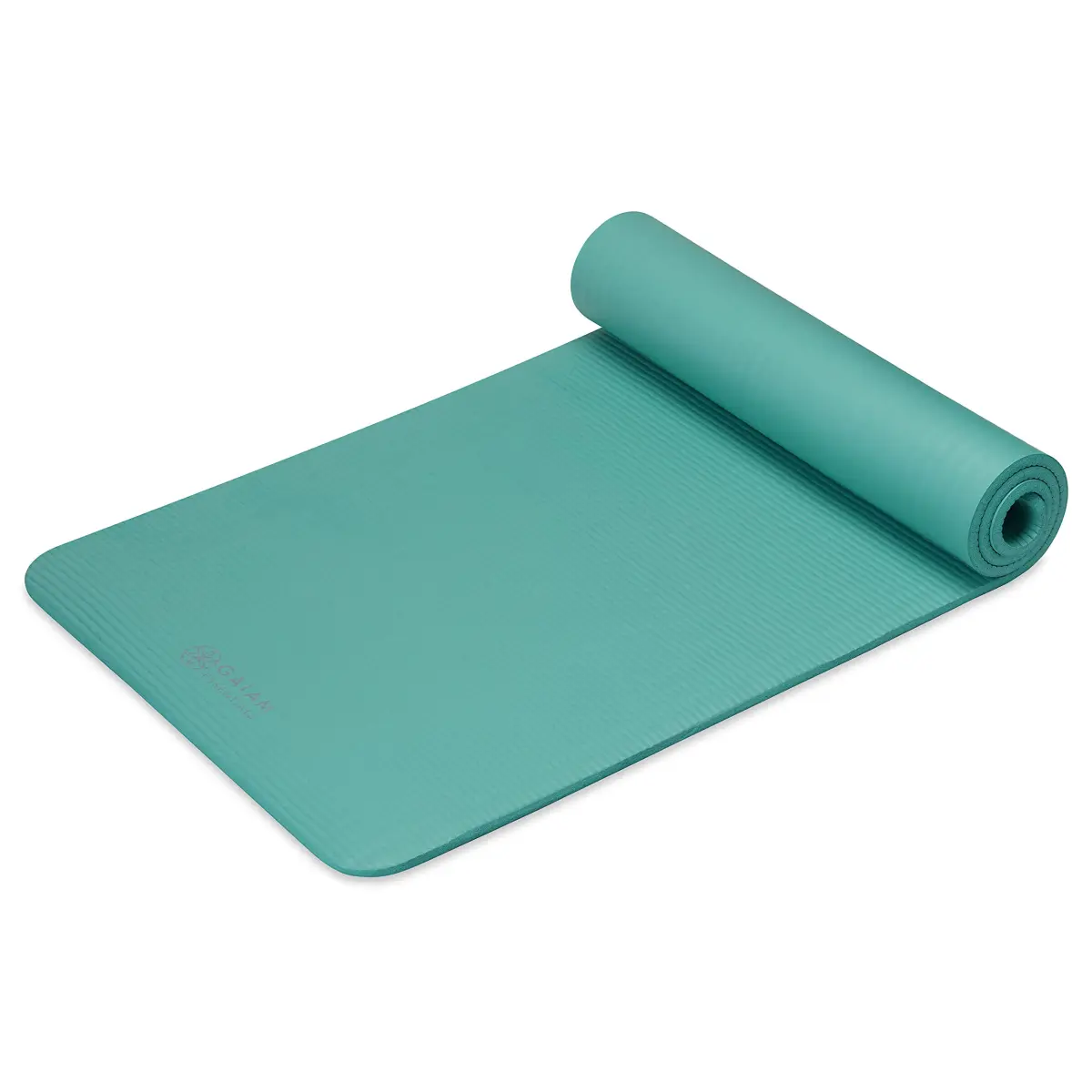 Gaiam Essentials Thick Yoga Mat with Easy-Cinch Strap (Teal, 10mm / 0.39 Inch) | Extra-Thick Cushioning for Joint Comfort - view 7