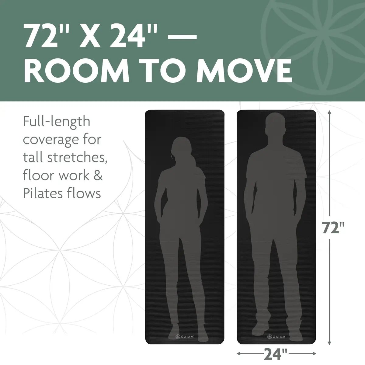 Gaiam Essentials Thick Yoga Mat with Easy-Cinch Strap (Black, 10mm / 0.4 Inch) - view 3