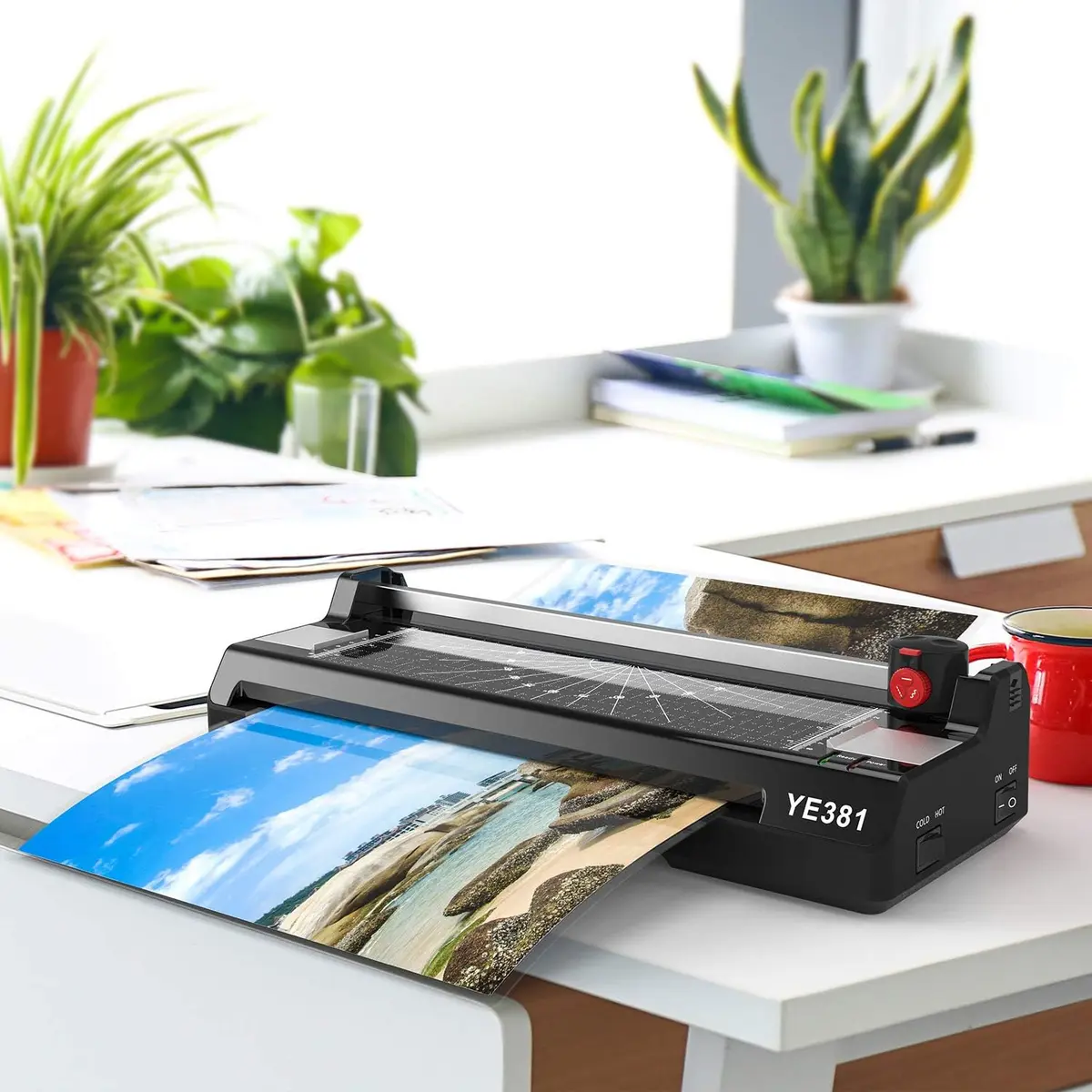Eficentline YE381 A3/A4/A6 Laminator Machine 330mm (13 Inch) with 50 Pouches, Trimmer & Rounder | Thermal & Cold Lamination - view 7