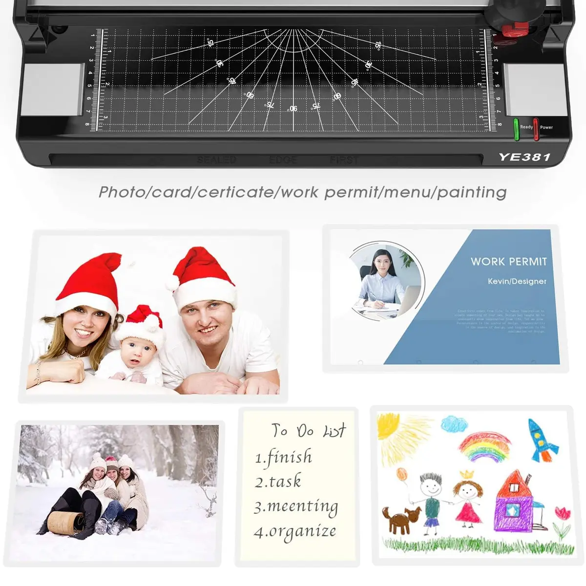 Eficentline YE381 A3/A4/A6 Laminator Machine 330mm (13 Inch) with 50 Pouches, Trimmer & Rounder | Thermal & Cold Lamination - view 2