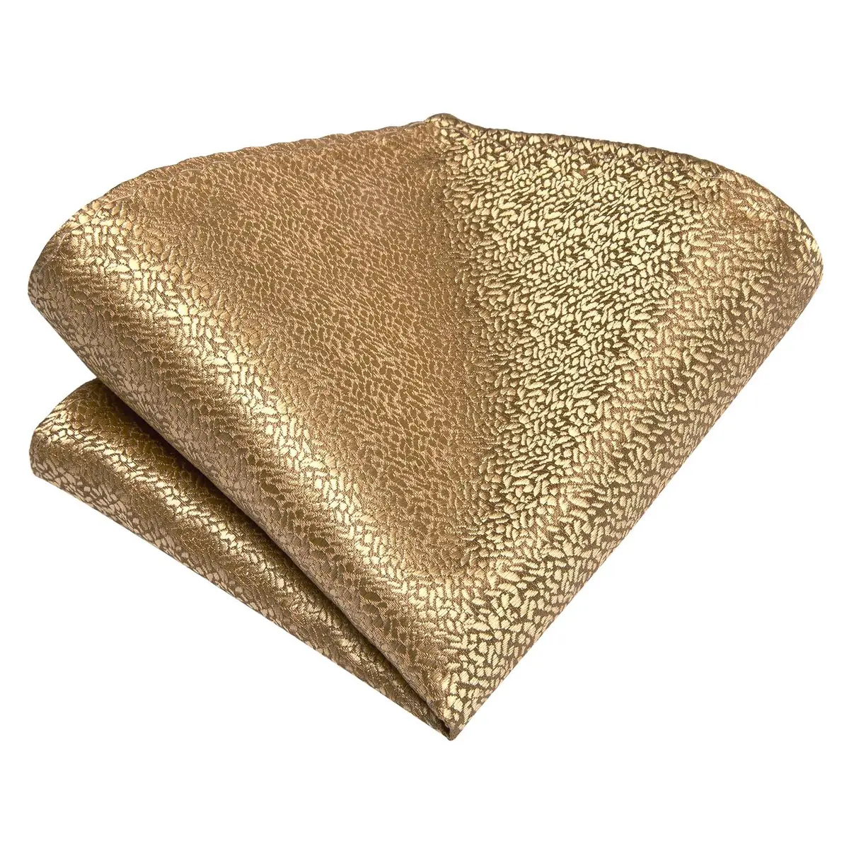 Dubulle Mens Tie Set Solid Paisley Silk Striped Necktie for Men with Cufflinks Tie and Pocket Square, B gold | Elegant Formal Accessory - view 6