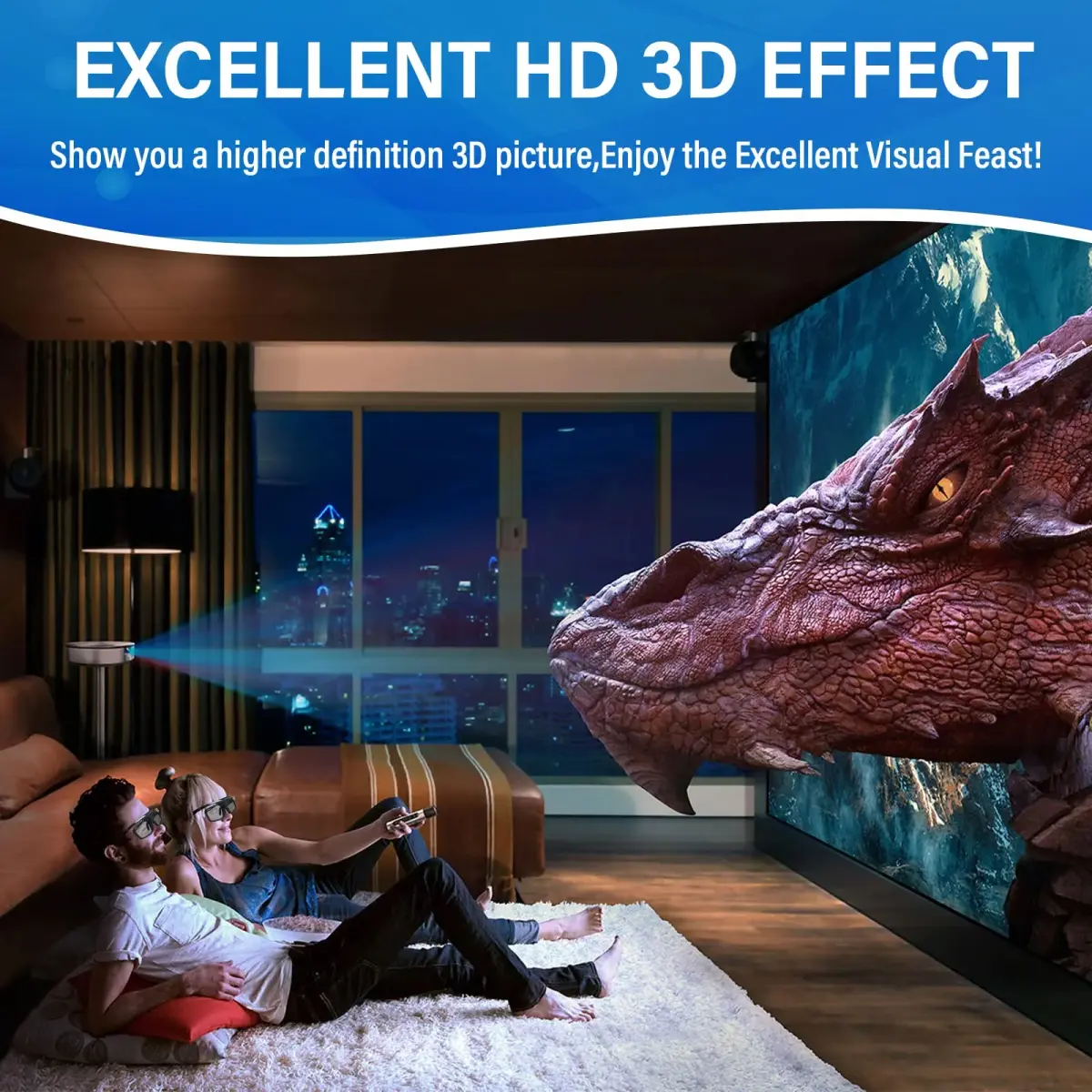 EKYLIN Active Shutter 3D Glasses for DLP-Link Projectors - Pack of 2 (34.5g) - view 3