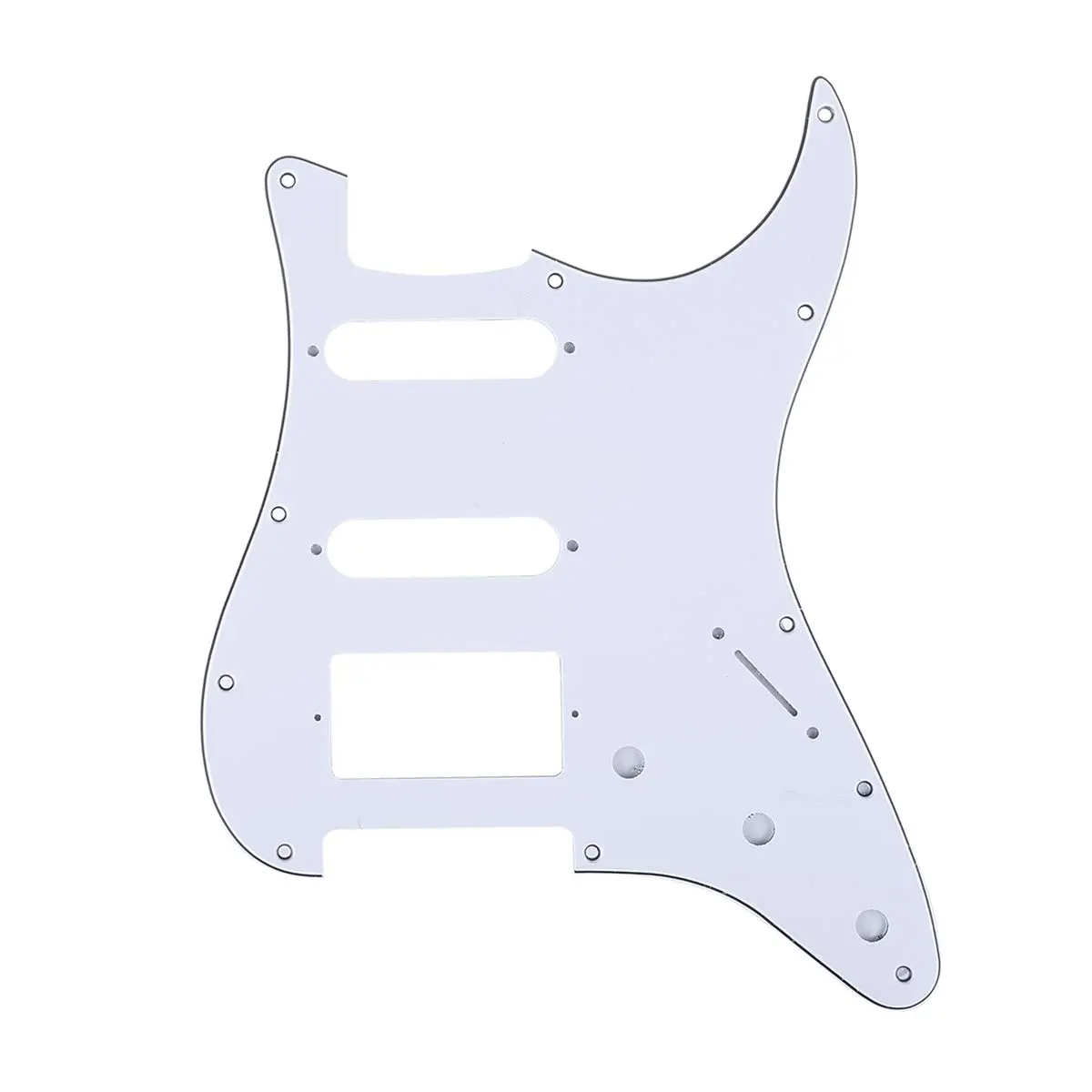 Musiclily Pro 11-Hole HSS Modern ST Guitar Pickguard 3Ply White | Fits American Stratocaster Guitars - main product image