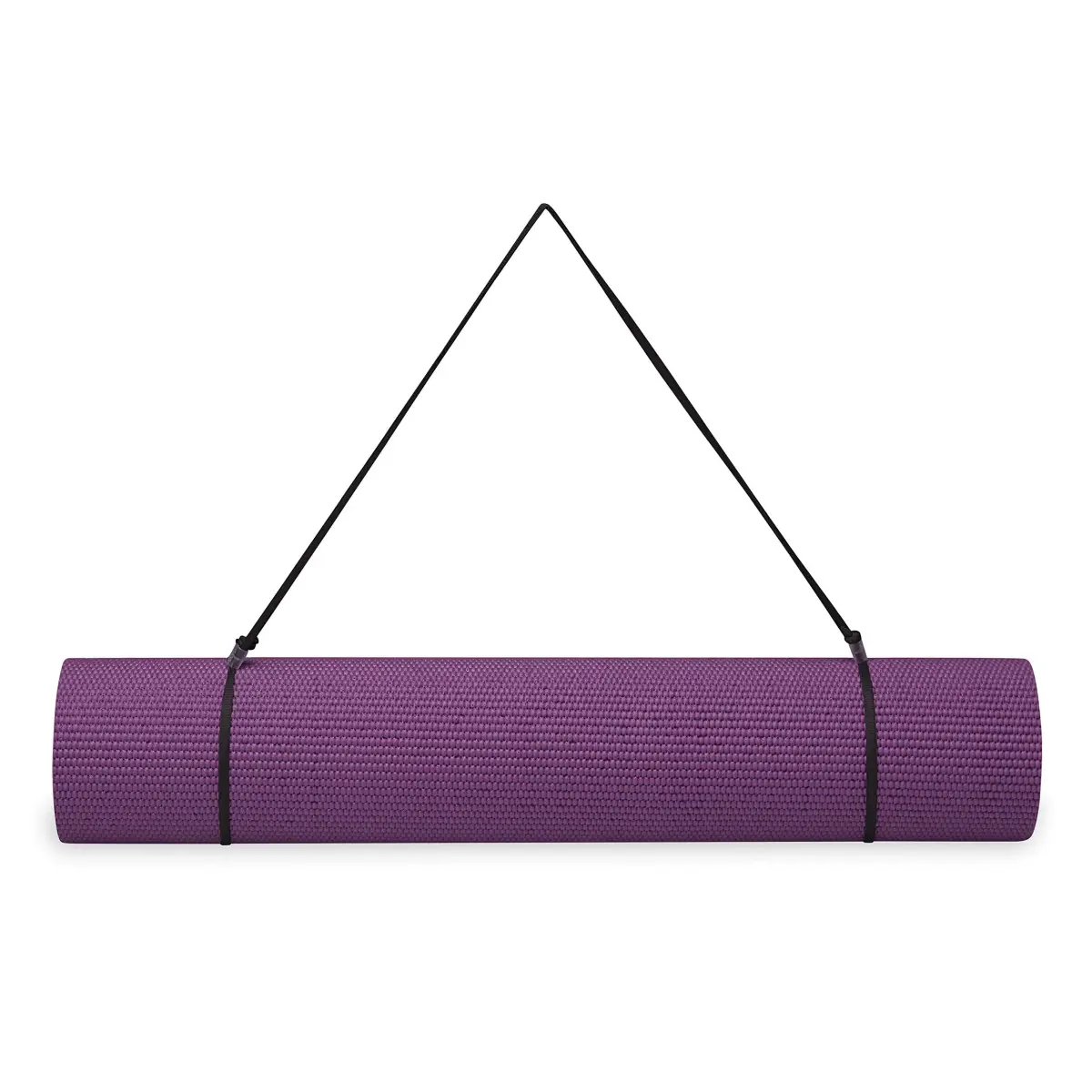 Gaiam Essentials Yoga Mat 6mm (0.25 Inch) Thick with Carrying Sling, Purple | Non-Slip Textured Surface for Yoga & Pilates - view 6
