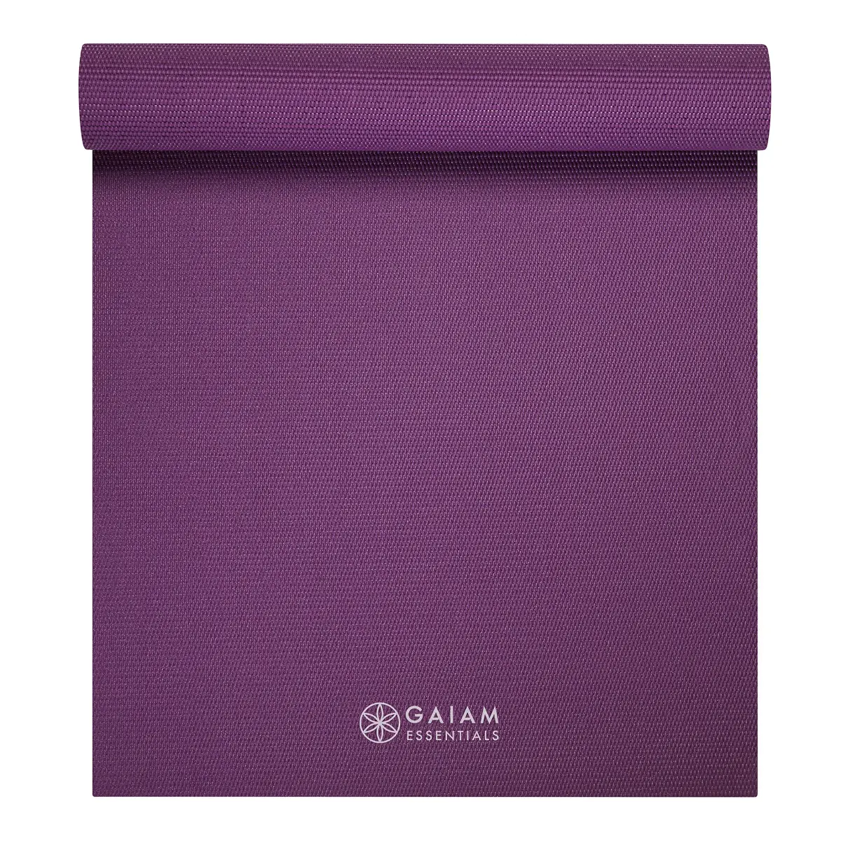 Gaiam Essentials Yoga Mat 6mm (0.25 Inch) Thick with Carrying Sling, Purple | Non-Slip Textured Surface for Yoga & Pilates - view 8