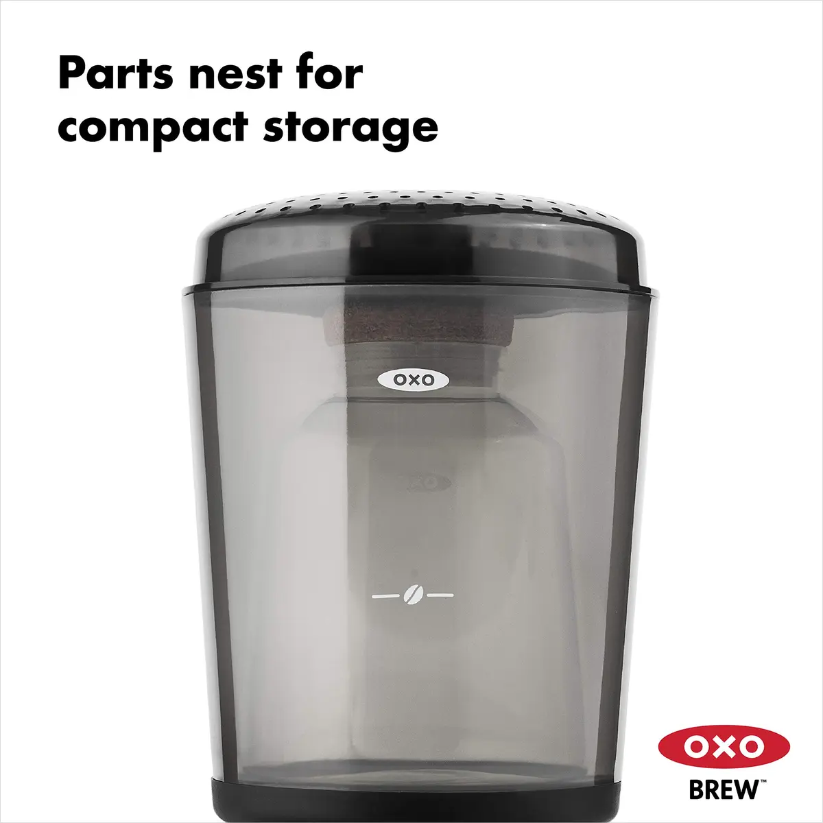 OXO Brew Compact Cold Brew Coffee Maker 24 oz | Small Space Solution for Cold Brew - view 4
