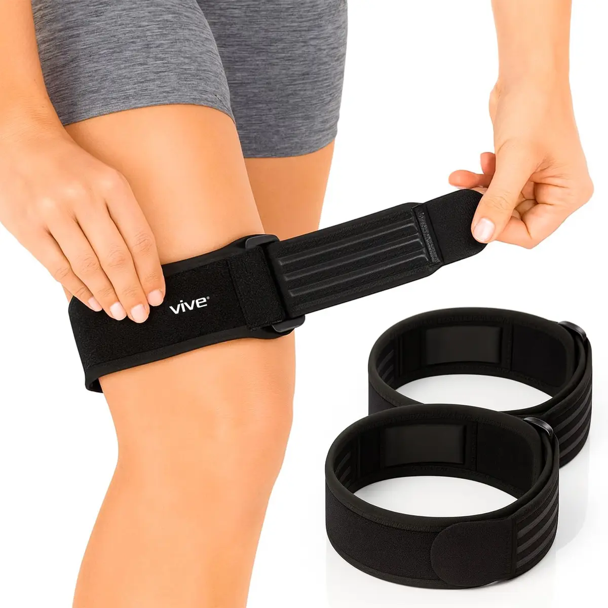 Vive IT Band Strap Brace 2 Pack | Targeted Compression for ITBS & Knee Pain Relief - main product image
