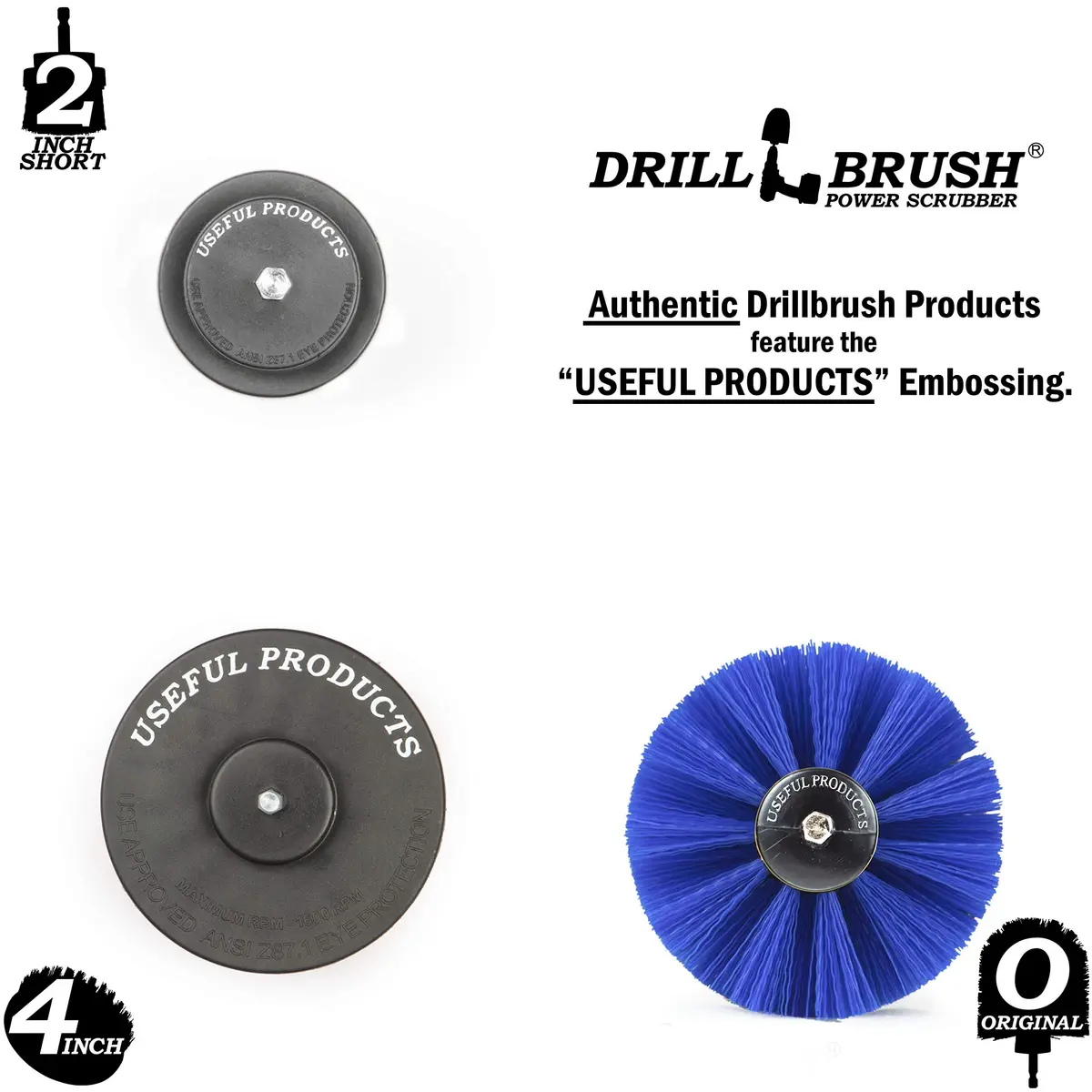 Drillbrush Hull Cleaning Brush Set - 3-Piece Marine & Boat Scrubbing Kit | Blue Nylon, 2in, 4in, 3.5in corner, 5in extension - view 7