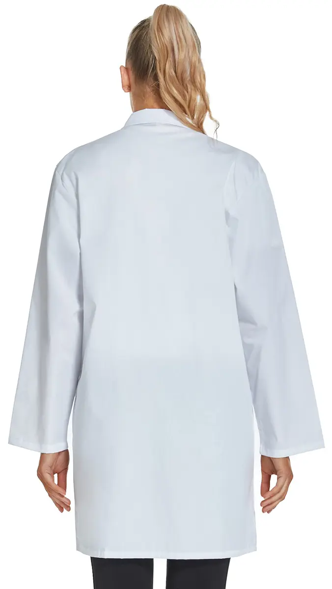 VOGRYE Womens Medical Lab Coat Three Pocket Long Sleeve Button Front White | Durable & Stylish for Medical & Science Professionals - view 5