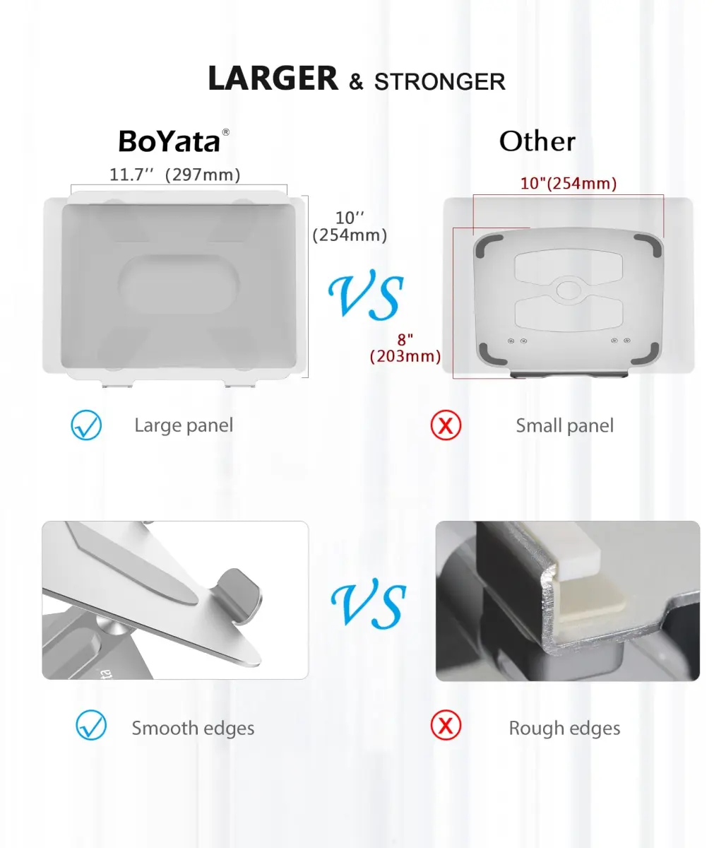 BoYata Adjustable Laptop Stand Silver | Multi-Angle Riser for Laptops up to 17 Inches - view 5
