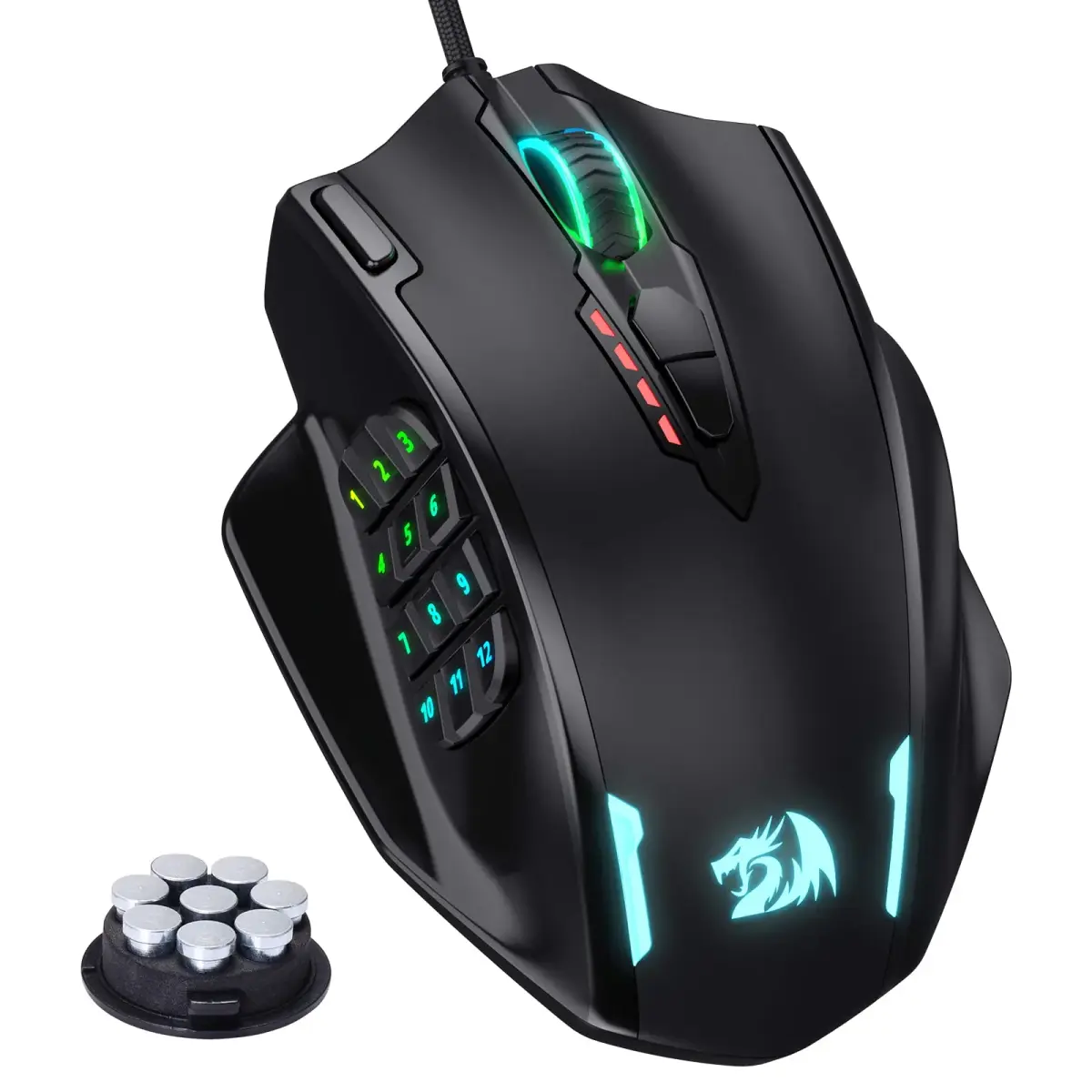 Redragon M908 Wired MMO RGB Gaming Mouse 12400 DPI 18 Programmable Buttons Black | High Precision Optical Sensor - main product image