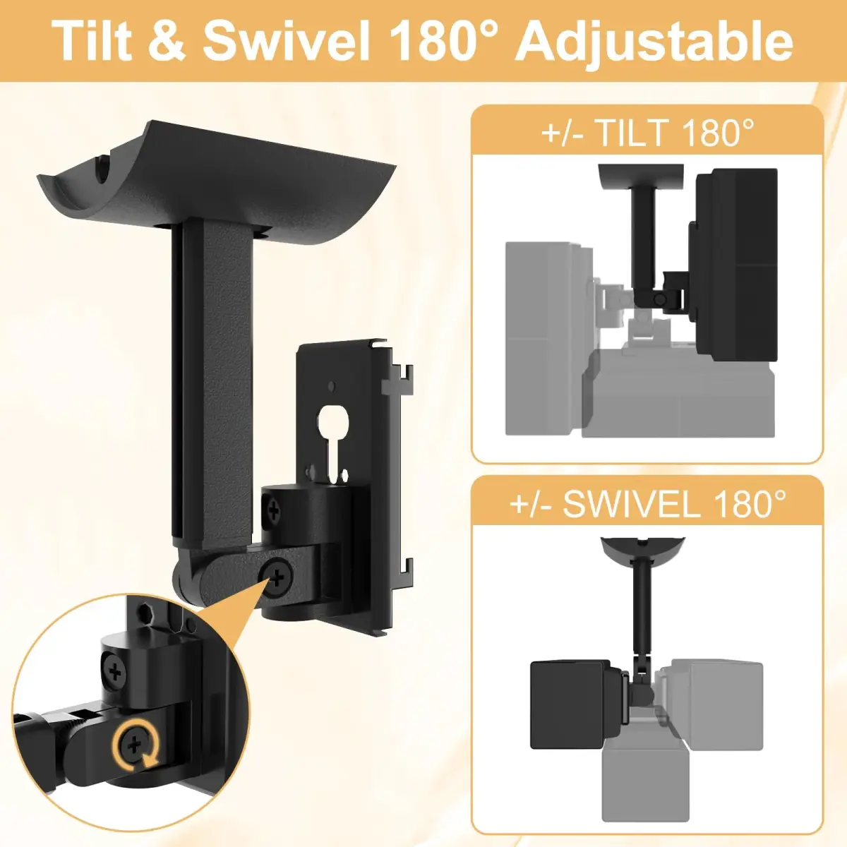 Dinghosen Black Wall Mount Bracket for Bose UB-20 Speakers | 0.29 kg (0.64 lb) Metal Mount - view 4