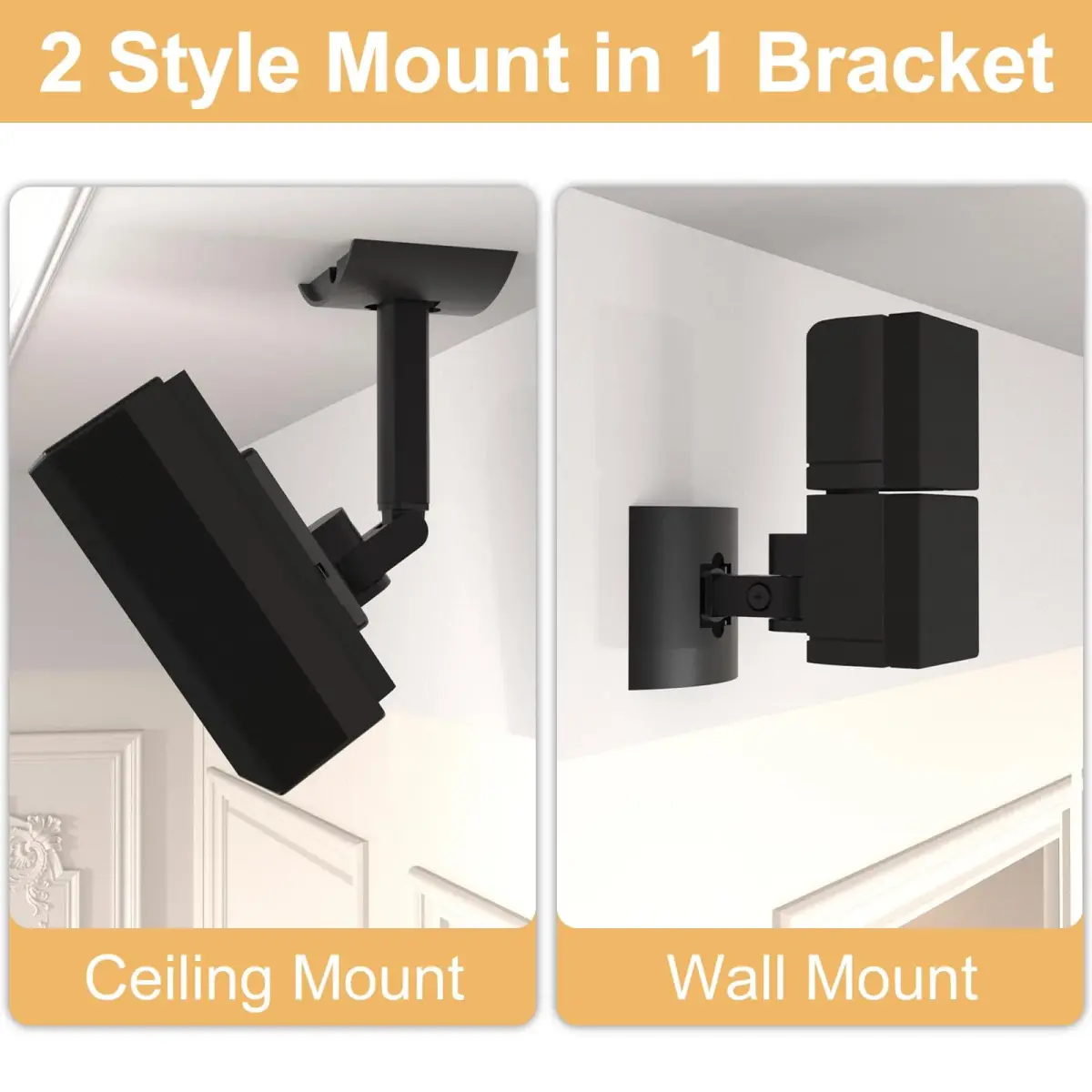 Dinghosen Black Wall Mount Bracket for Bose UB-20 Speakers | 0.29 kg (0.64 lb) Metal Mount - view 2