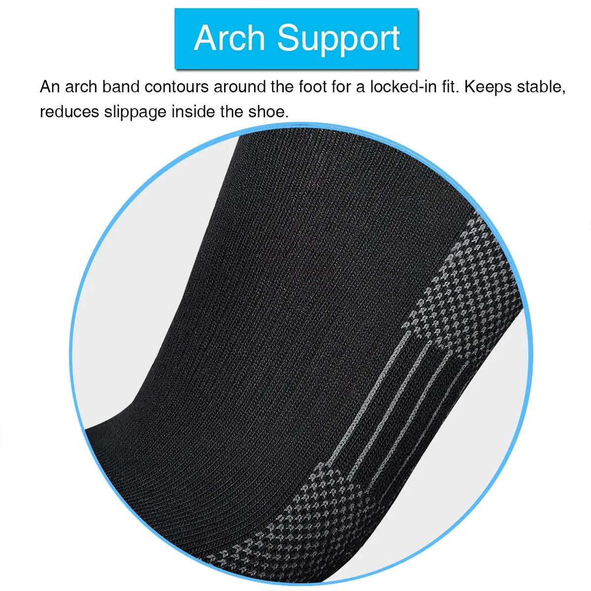 APTYID Men's Moisture Wicking Cushioned Crew Work Boot Socks 6 Pairs (Size 9-12, Black) | Breathable & Durable for Work - view 6
