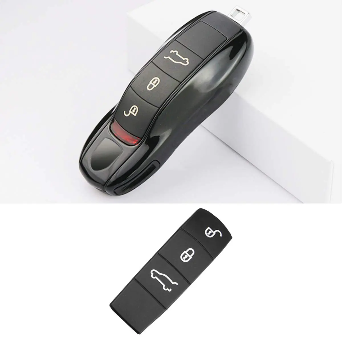 Jaronx Keyless Entry Remote Key Button Cover for Porsche Cayenne/Macan | Black Rubber Protector - view 7
